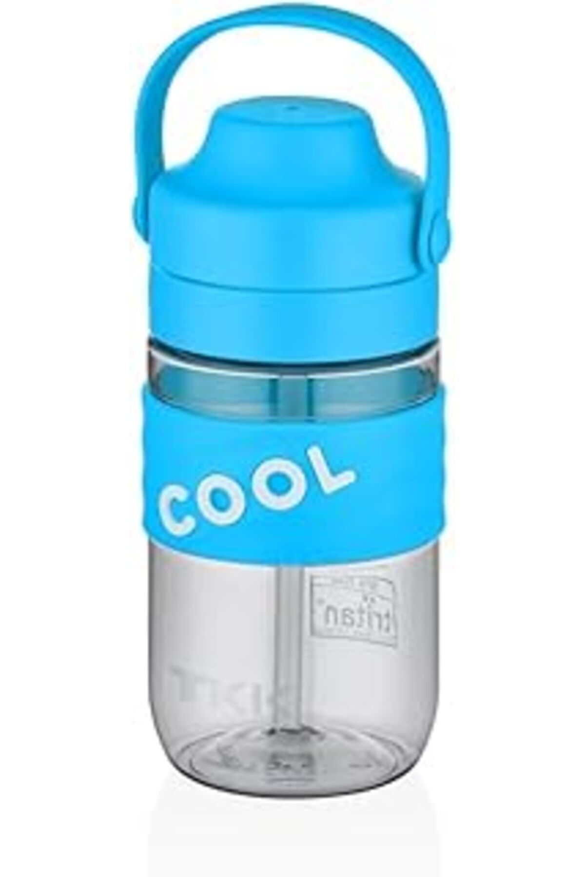 NcK 550ml Cool Silikon Gövde Yumuşak Pipetli Çocuk Matarası (Açık Mavi)