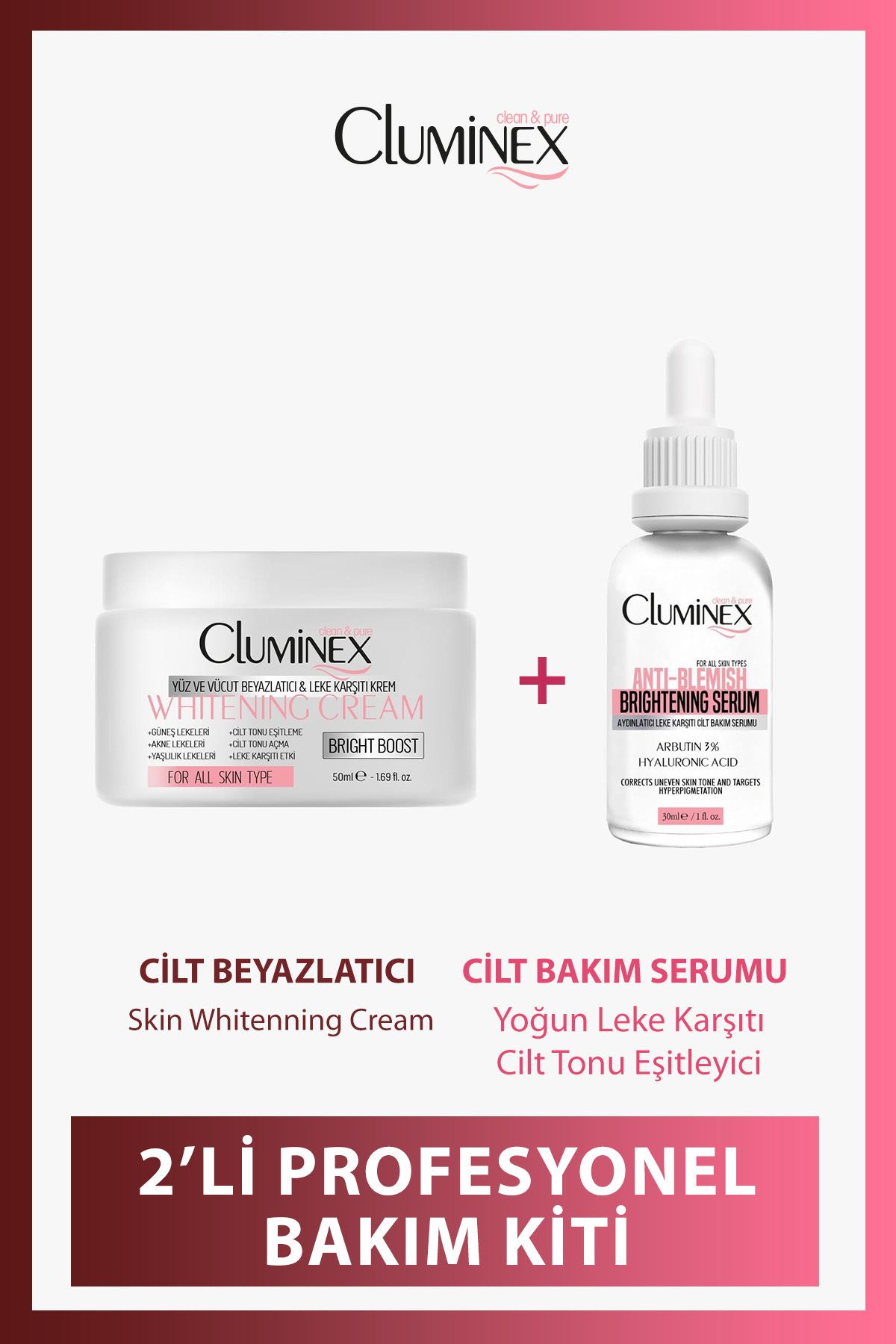 CLUMİNEX Yoğun Leke Karşıtı  Serum 30 ml / Cilt Beyazlatıcı Skın Whıtennıng Cream Krem e 50 g