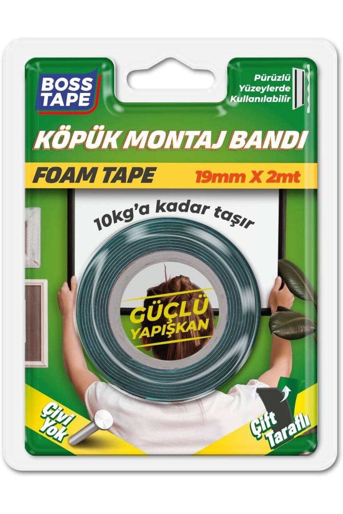 NcK Tape 10 KG Köpük Montaj Aksesuar Yapıştırma Bandı 19mmx2mt