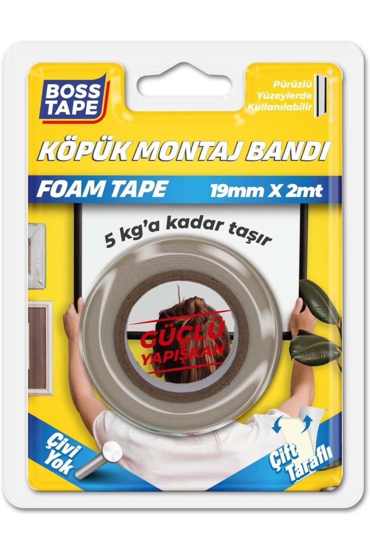 NcK Tape 5 KG Köpük Montaj Aksesuar Yapıştırma Bandı 19mmx2mt