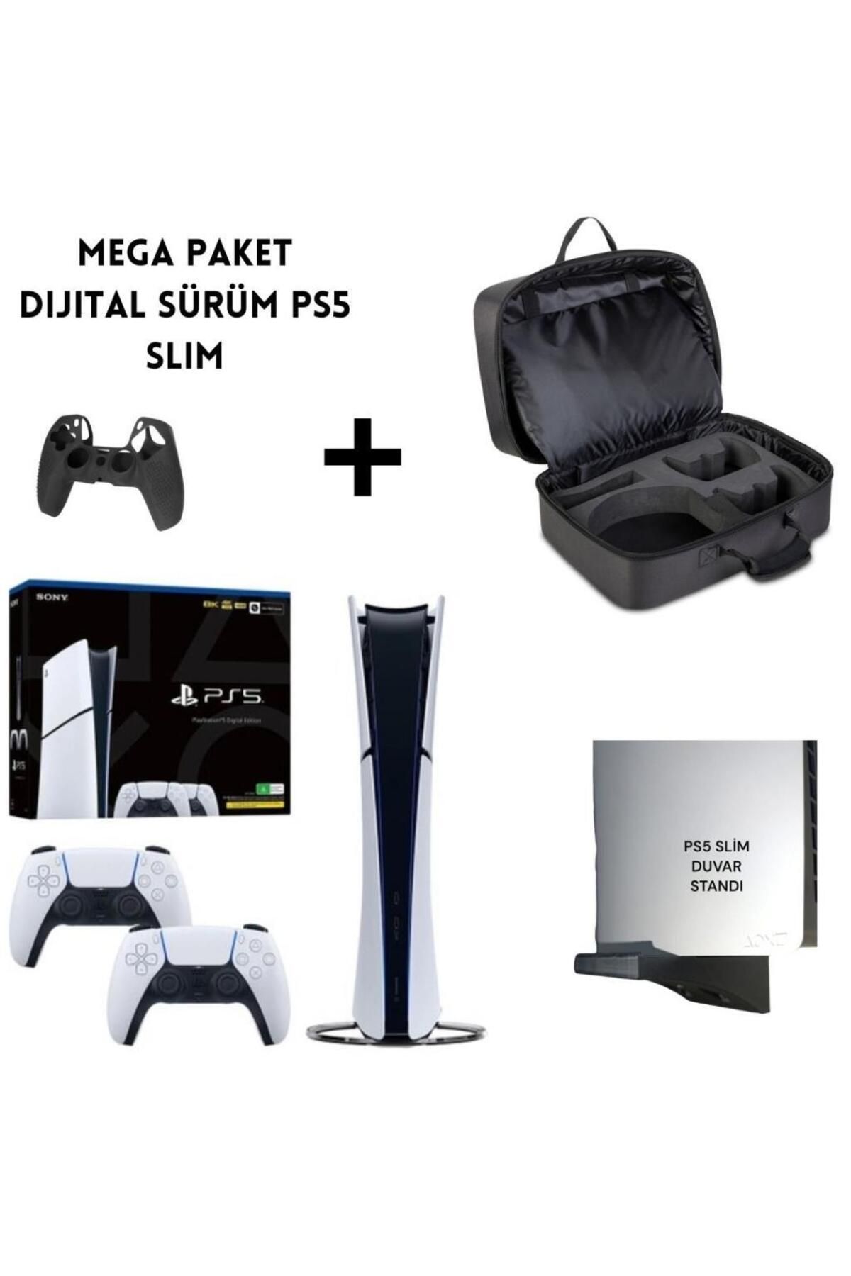 Sony Playstation 5 Slim Dijital + 2. Kol + Çanta + Stand *Mega Paket*