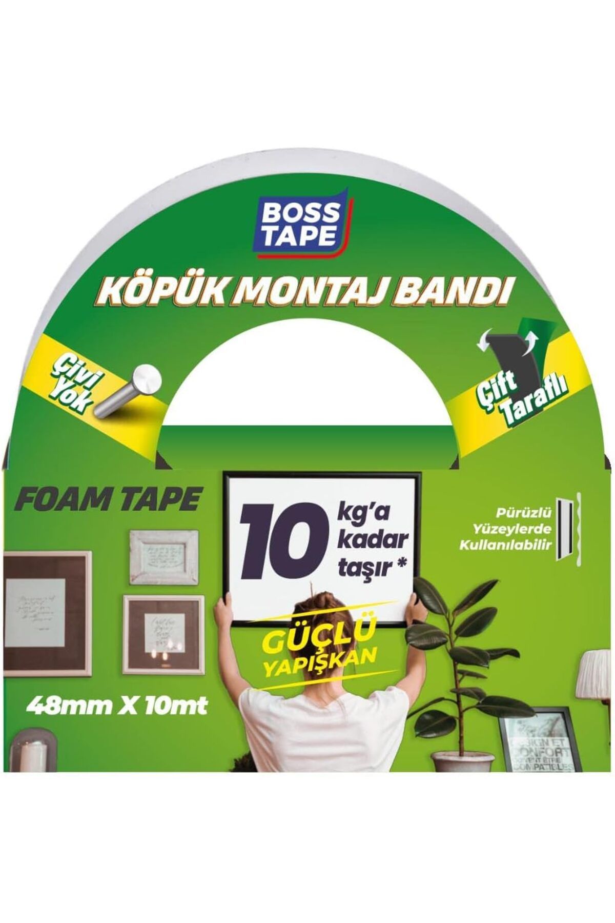 NcK Tape 10 KG Solvent Akrilik Köpük Aksesuar Montaj Bandı 48mmx10m