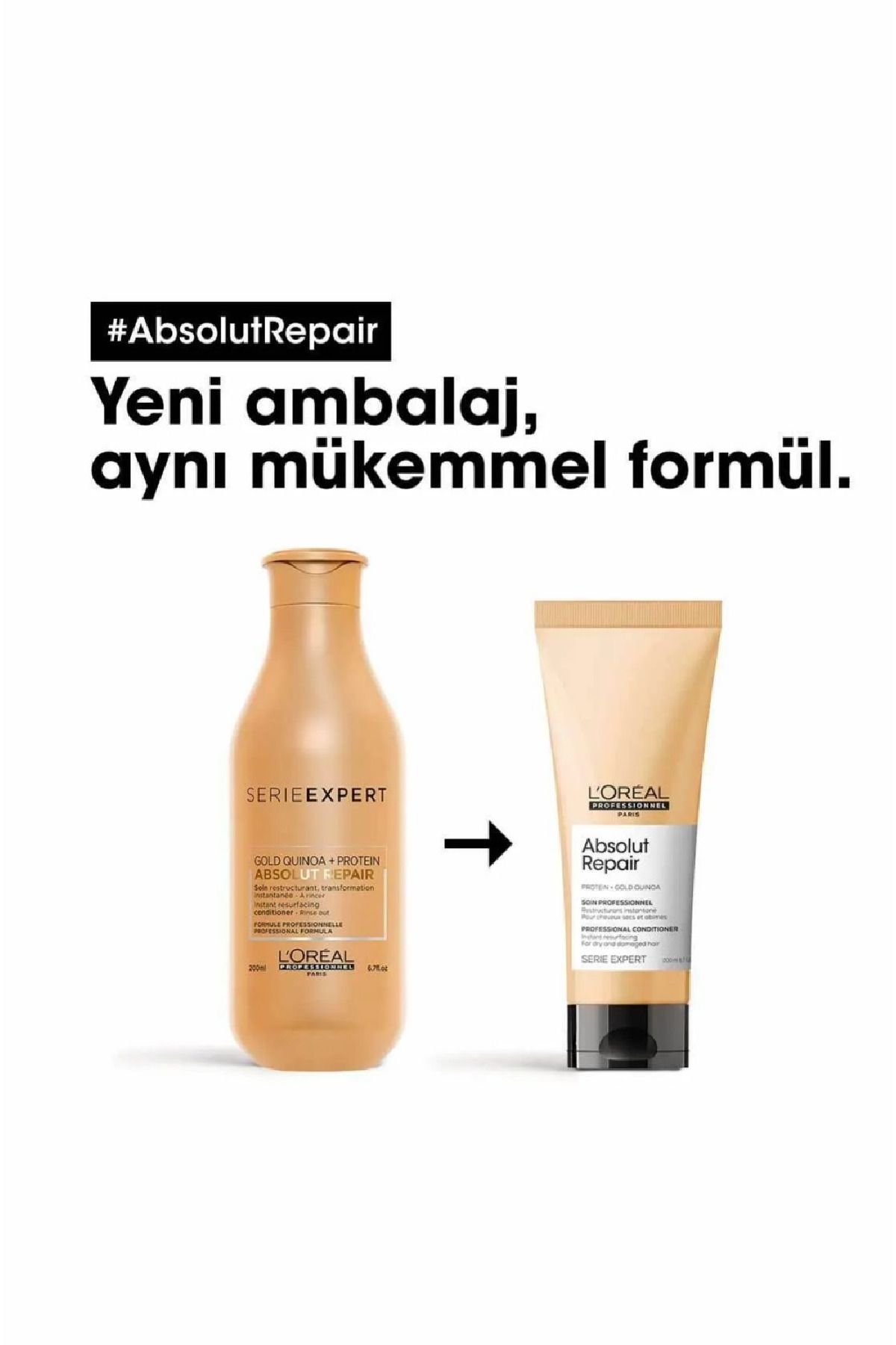 ست مراقبت مو مردانه و زنانه SERIE EXPERT ABSOLUT ABSOLUTION برای شامپوی ترمیم فرسوده 500ML +کرم از 200 میل L'oreal Professionnel