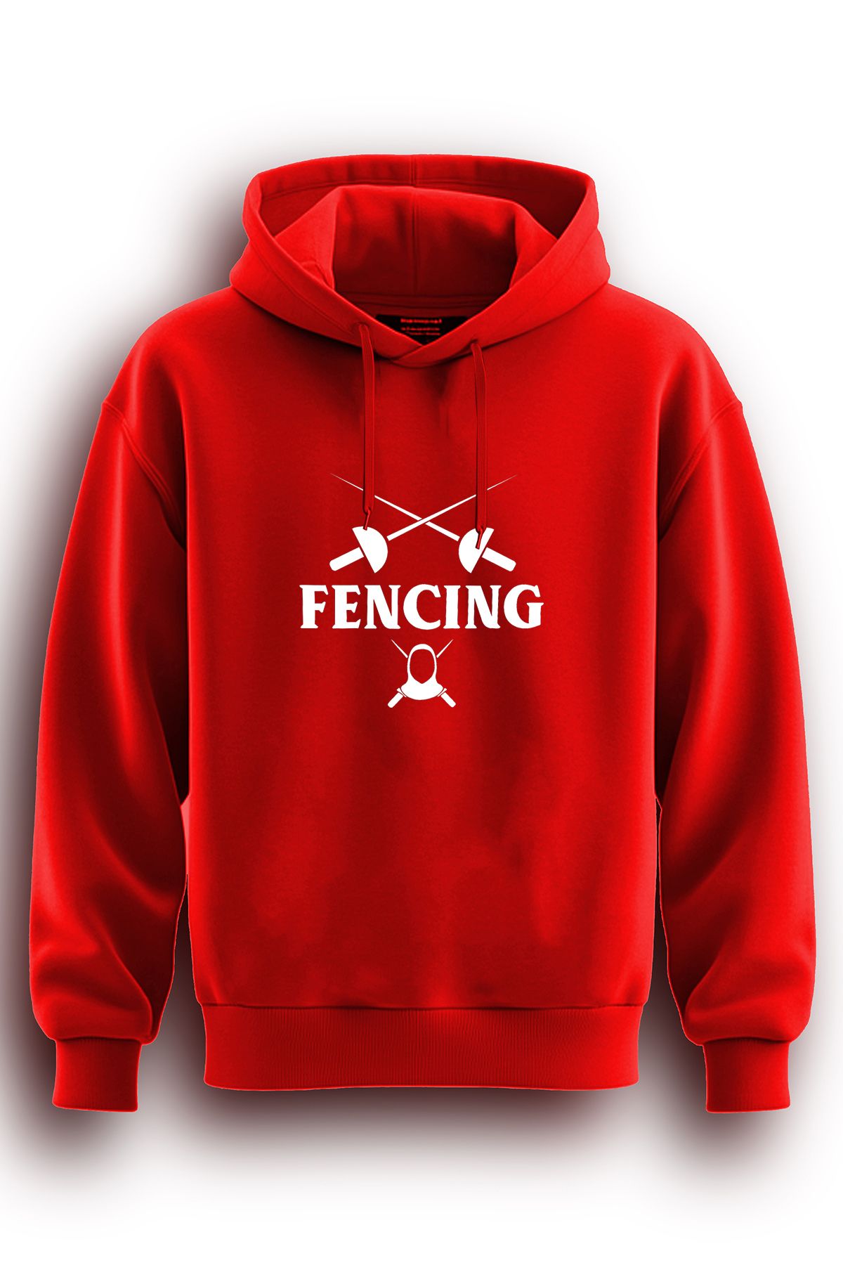 TOP GLORY Eskrim Baskılı  Sweatshirt Kapüşonlu 3 iplik Hoodie Fencing Sweat