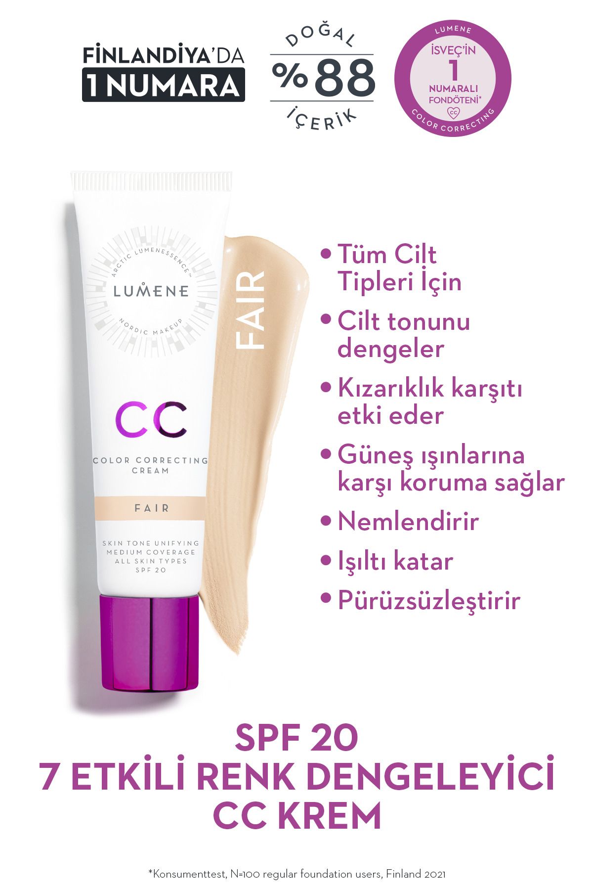 LUMENE-Cc Cream Exposed (Fai̇r) 30 ml – Concealer & Brightening, Spf 20 1