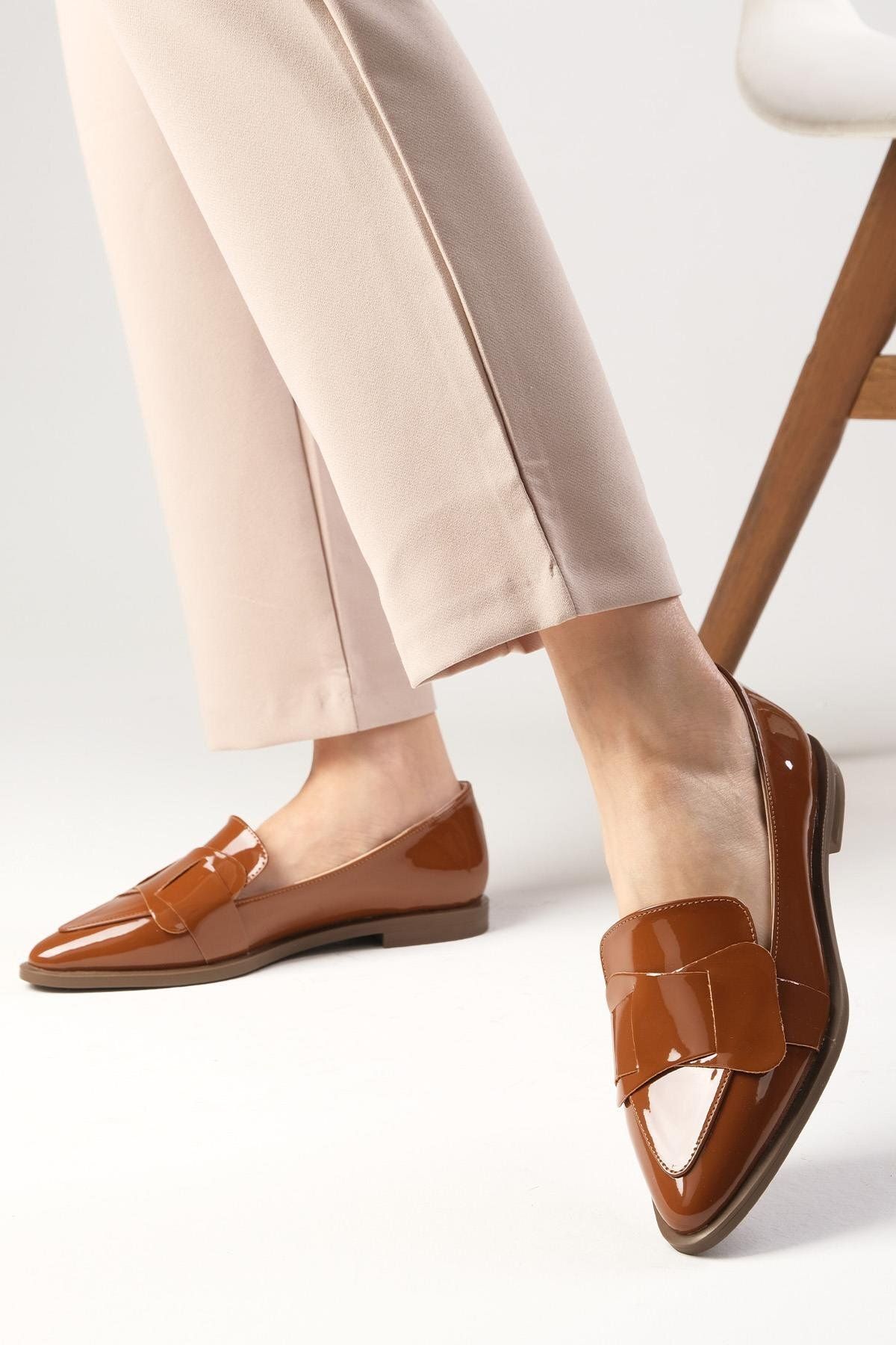 Mio Gusto-Nora Tan Farbe Damen Loafer Casual Flache Schuhe 2
