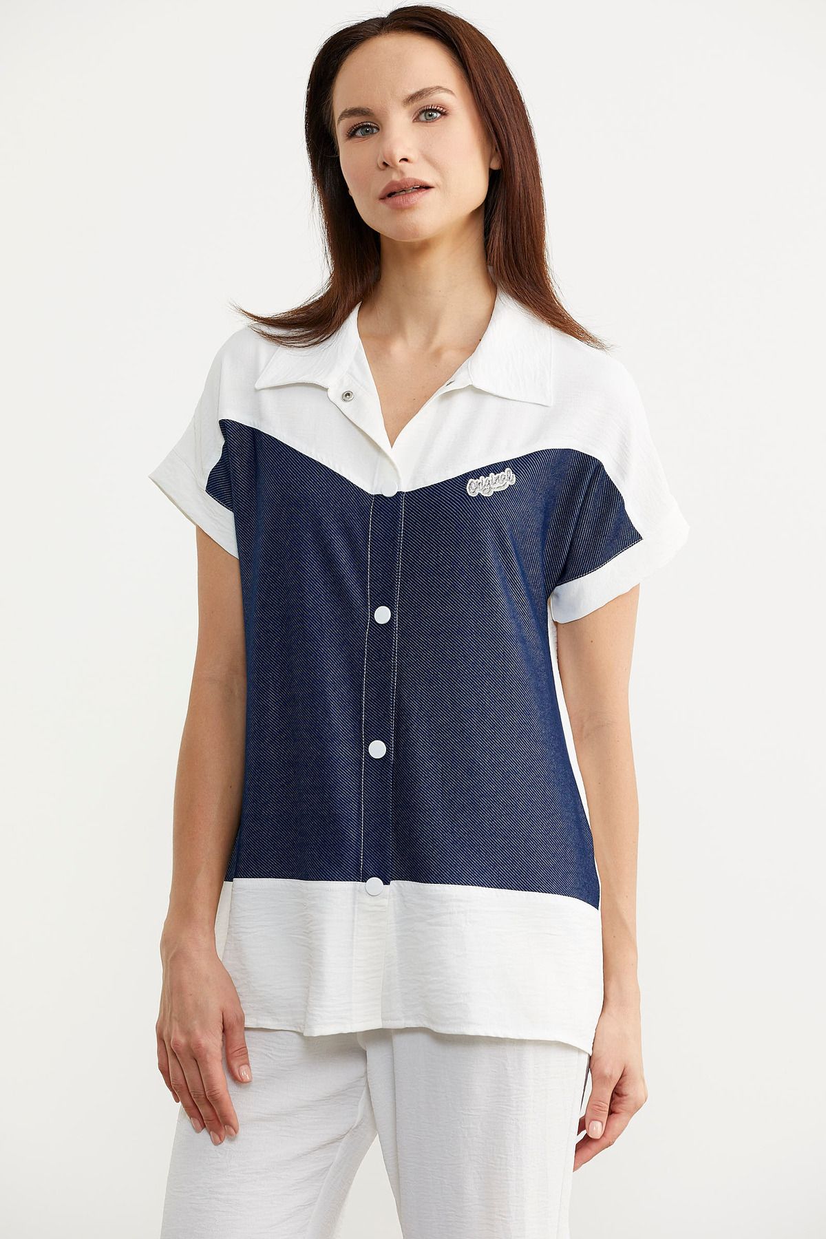 Sementa-Denim Look Double Color Set - Ecru 4