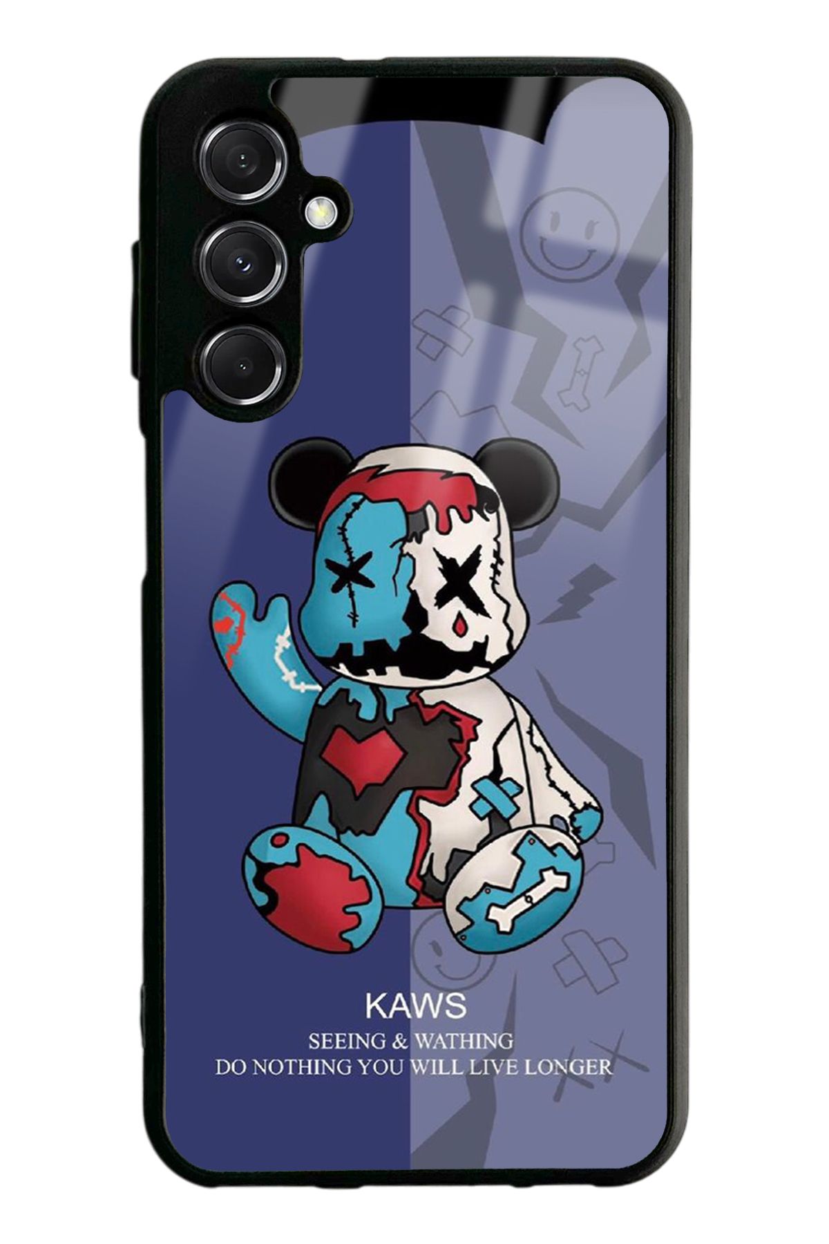 Spoyi Samsung M34 Kaws Bear Tasarımlı Glossy Telefon Kılıfı