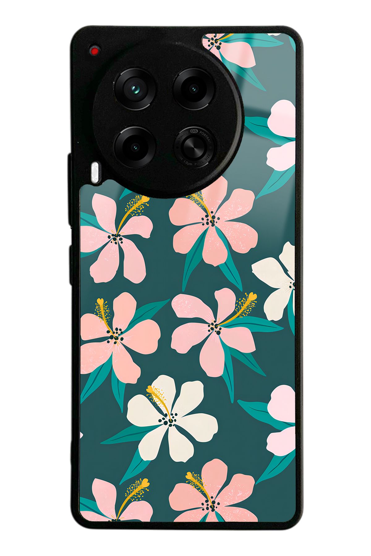 Spoyi Tecno Camon 30 Leaf Flovers Tasarımlı Glossy Telefon Kılıfı