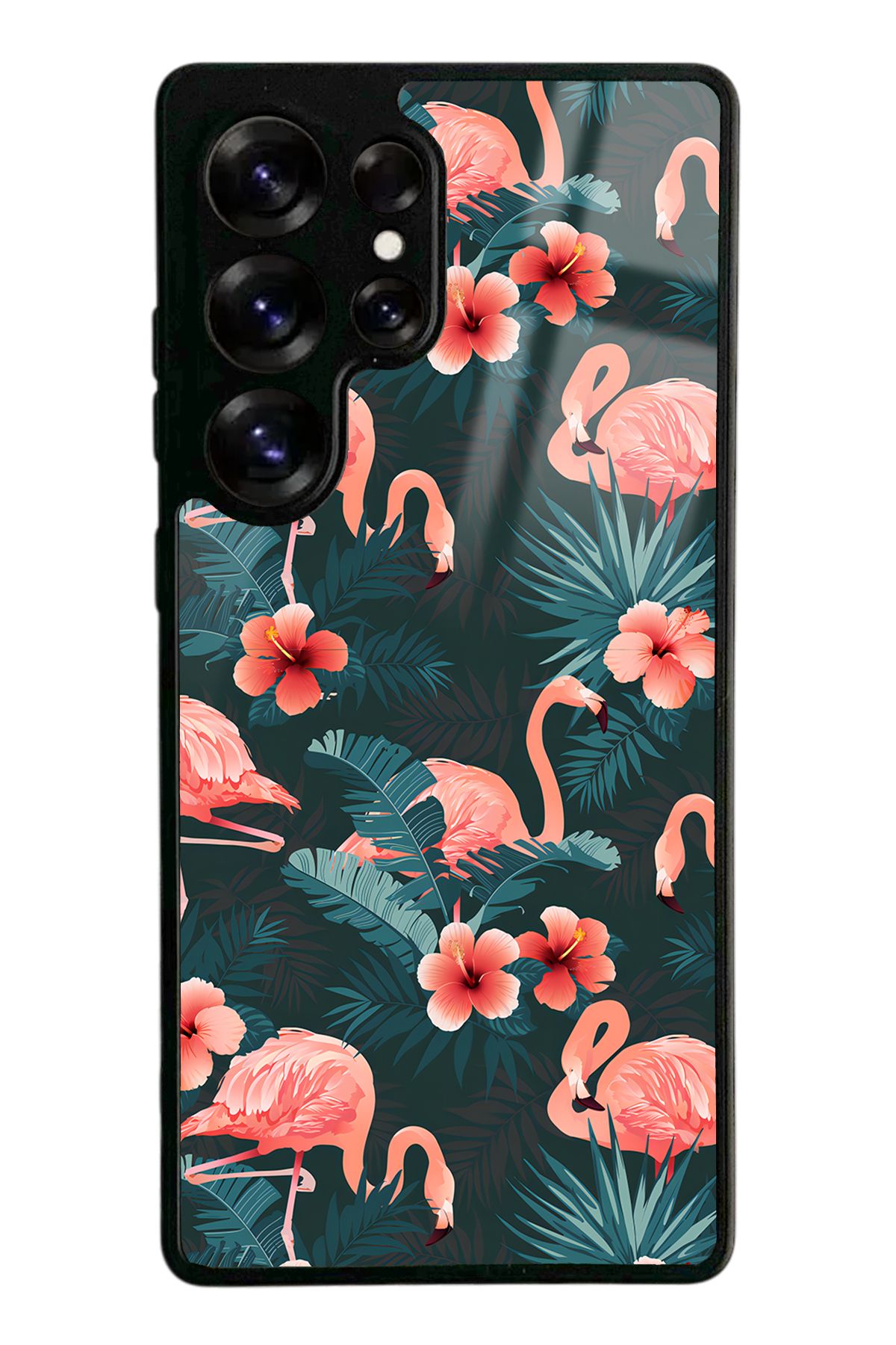 Spoyi Samsung S25 Ultra Flamingo Leaf Tasarımlı Glossy Telefon Kılıfı