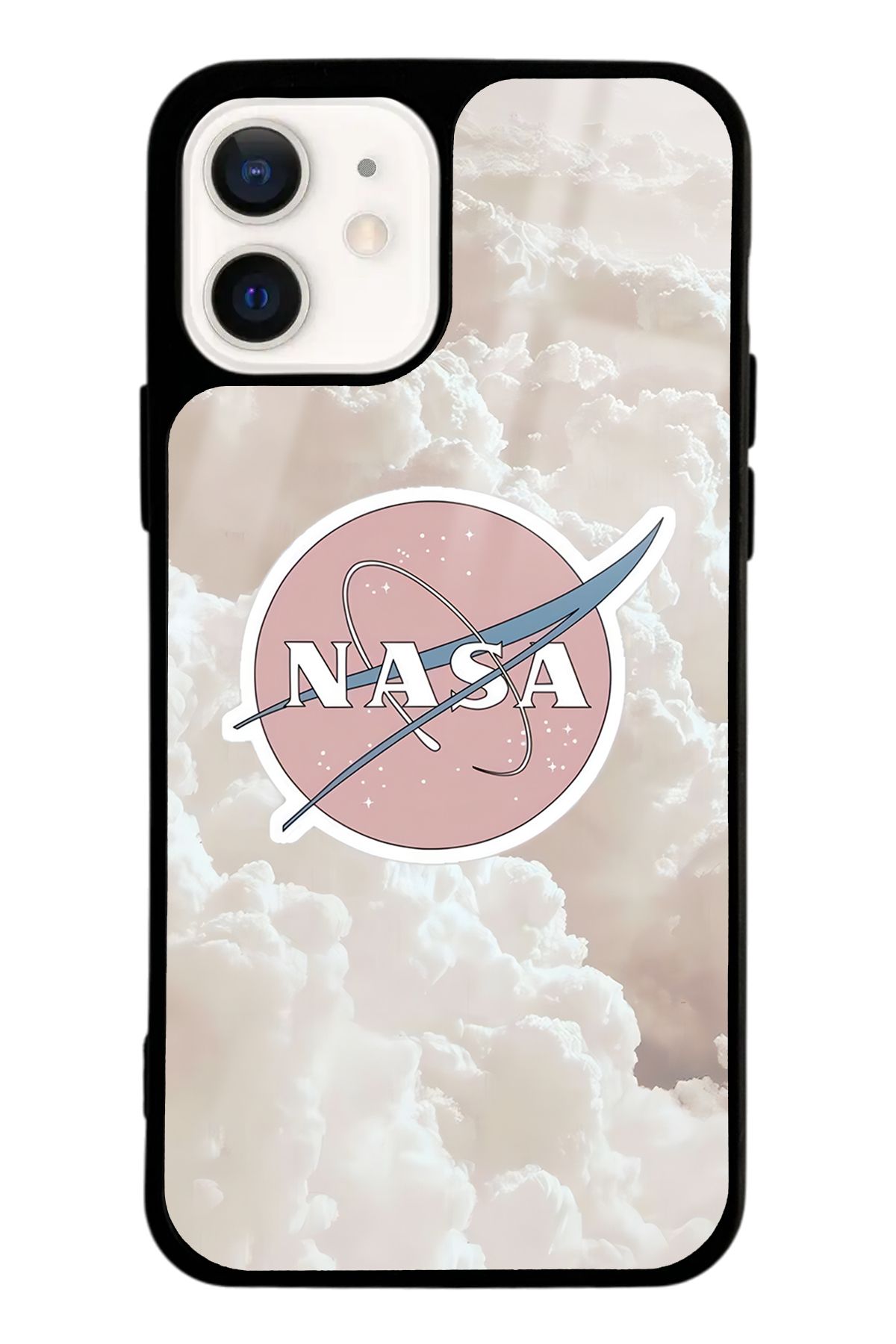 Spoyi iPhone 12 Cloud Nasa Tasarımlı Glossy Telefon Kılıfı