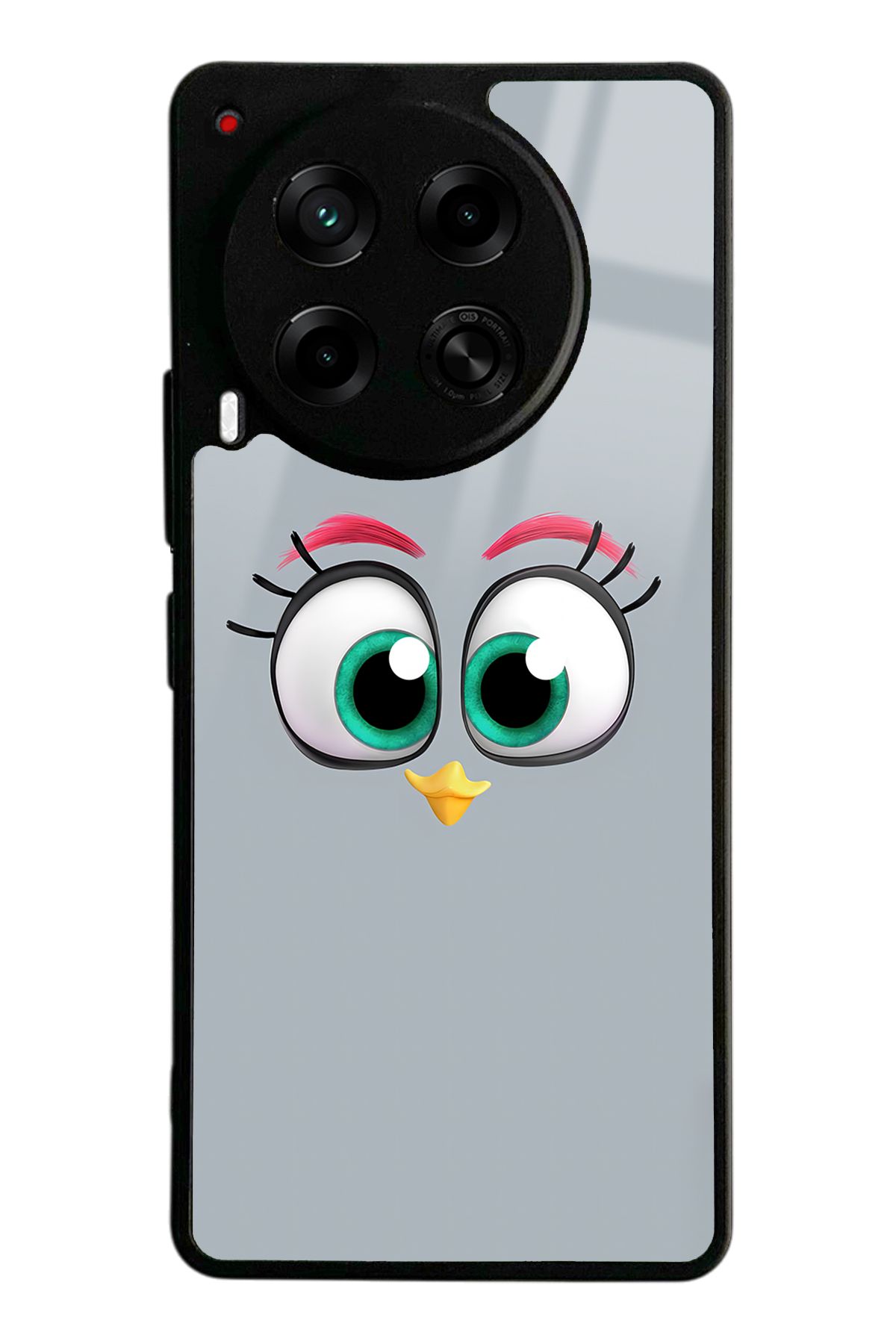 Spoyi Tecno Camon 30 Grey Angry Birds Tasarımlı Glossy Telefon Kılıfı