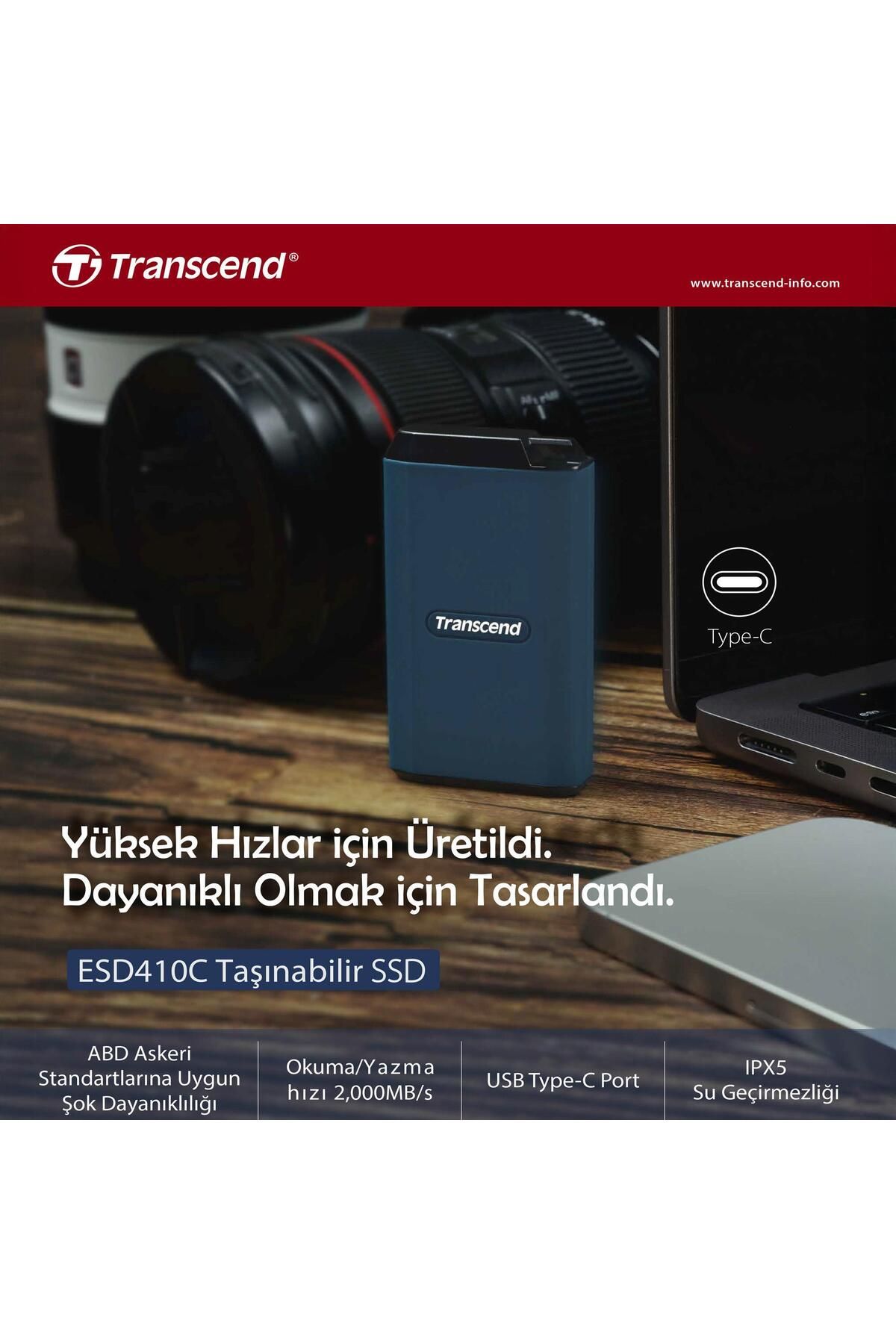 Transcend-Ts1Tesd410C - 1Tb Usb/Type-C 20Gbps Portable External Ssd 2