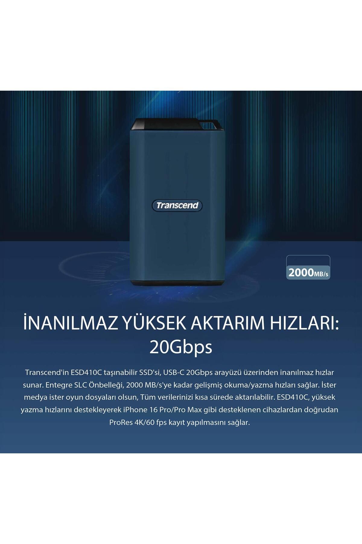 Transcend-Ts1Tesd410C - 1Tb Usb/Type-C 20Gbps Portable External Ssd 3