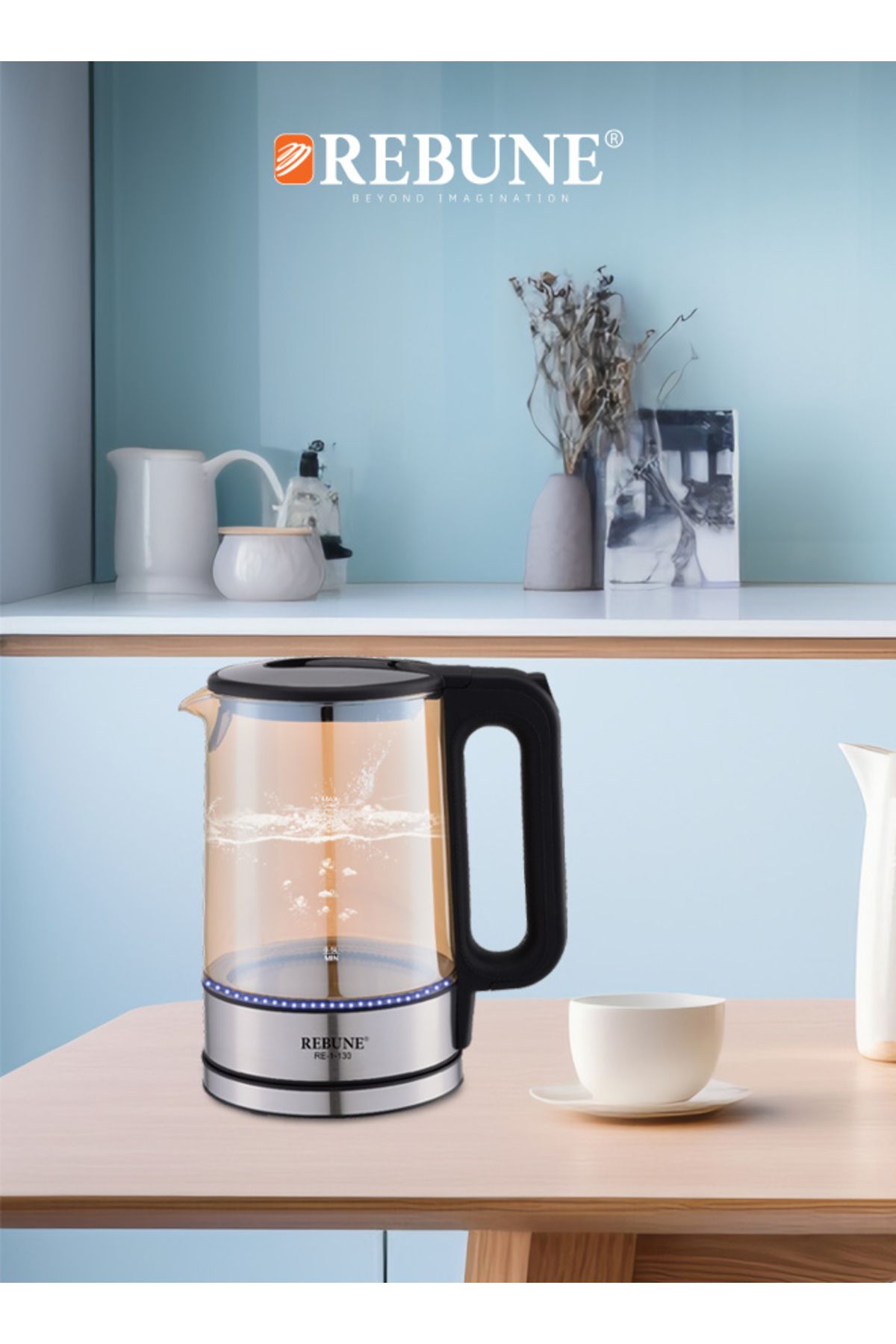 rebune-Electric Kettle 1.7l, 2200w 1
