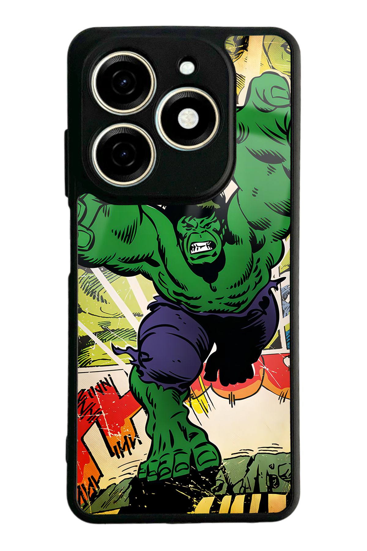 Spoyi Tecno Spark 20 Hulk Tasarımlı Glossy Telefon Kılıfı