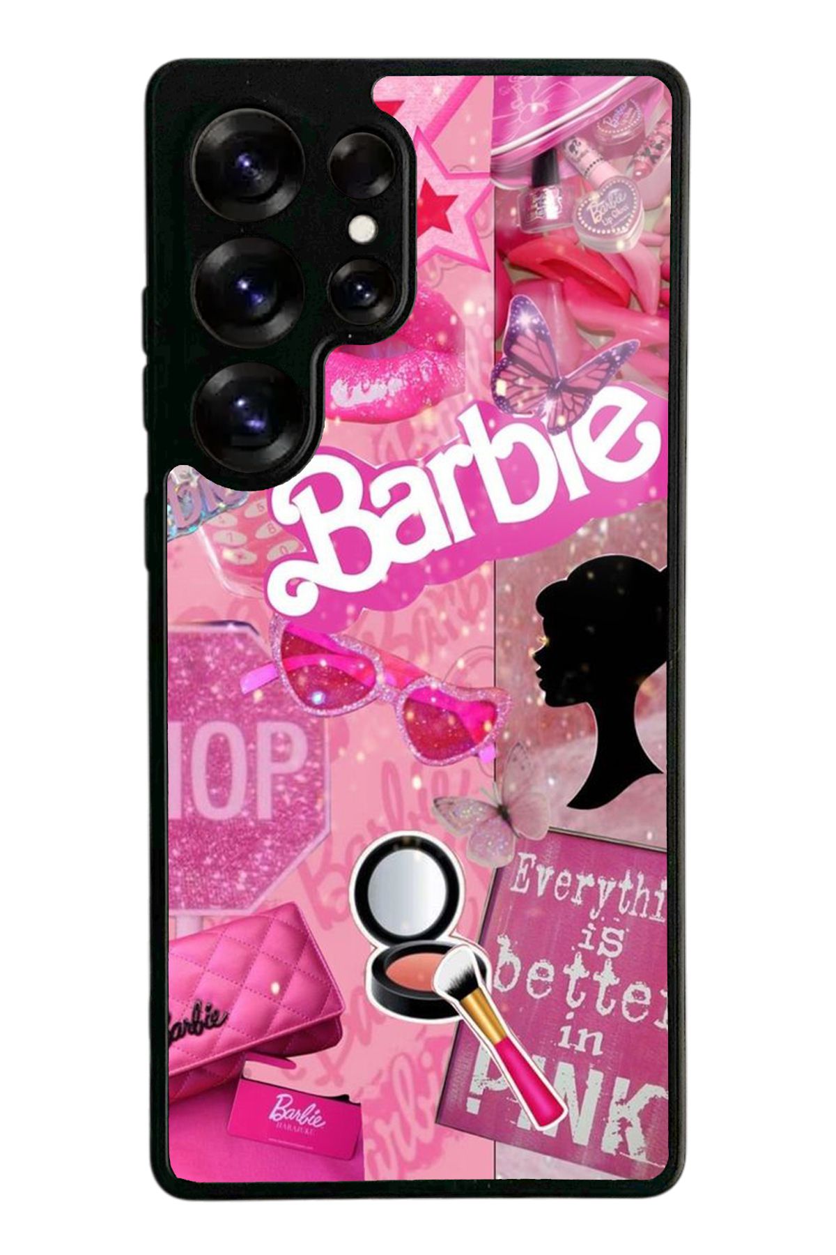 Spoyi Samsung S25 Ultra Barbie Make-Up Tasarımlı Glossy Telefon Kılıfı