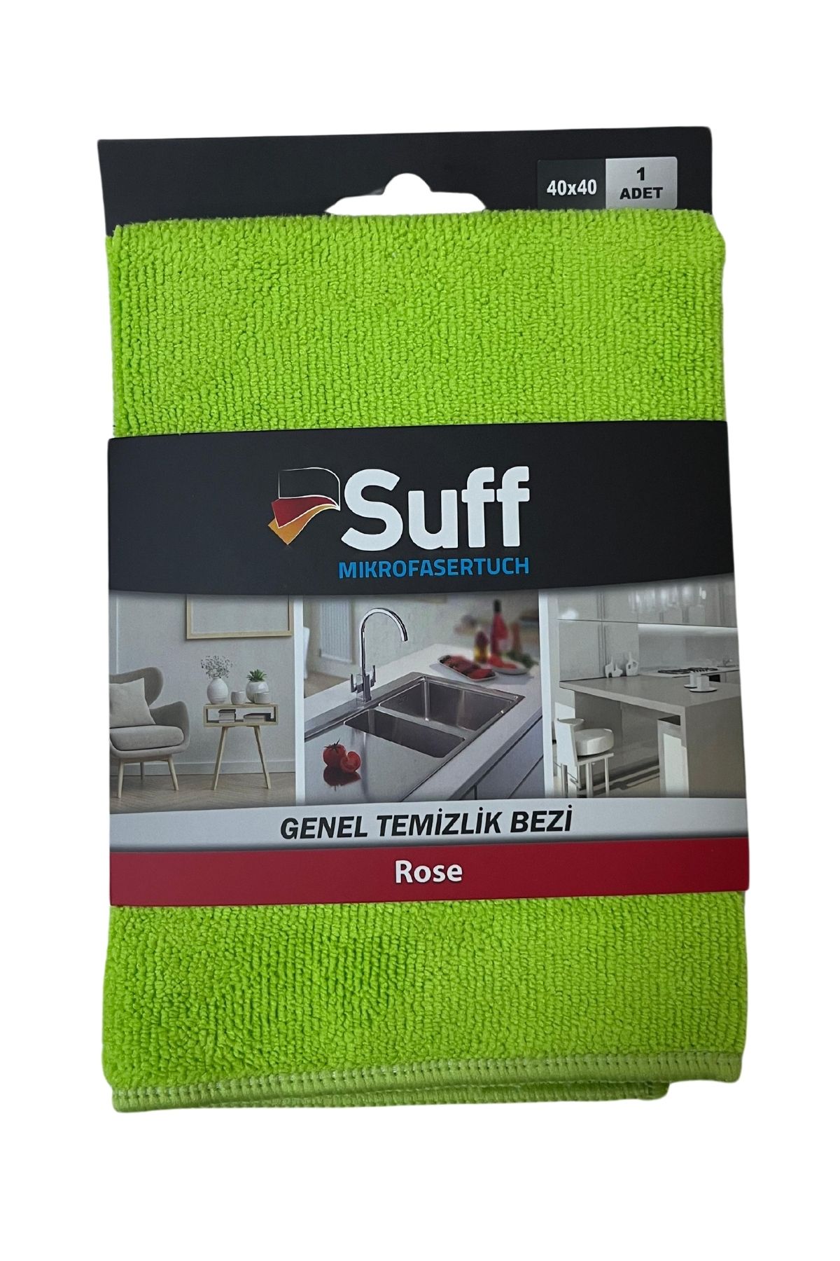 Suff Gül Genel Amaçlı Mikrofiber Temizlik Bezi 40 x 40 cm, Yeşil