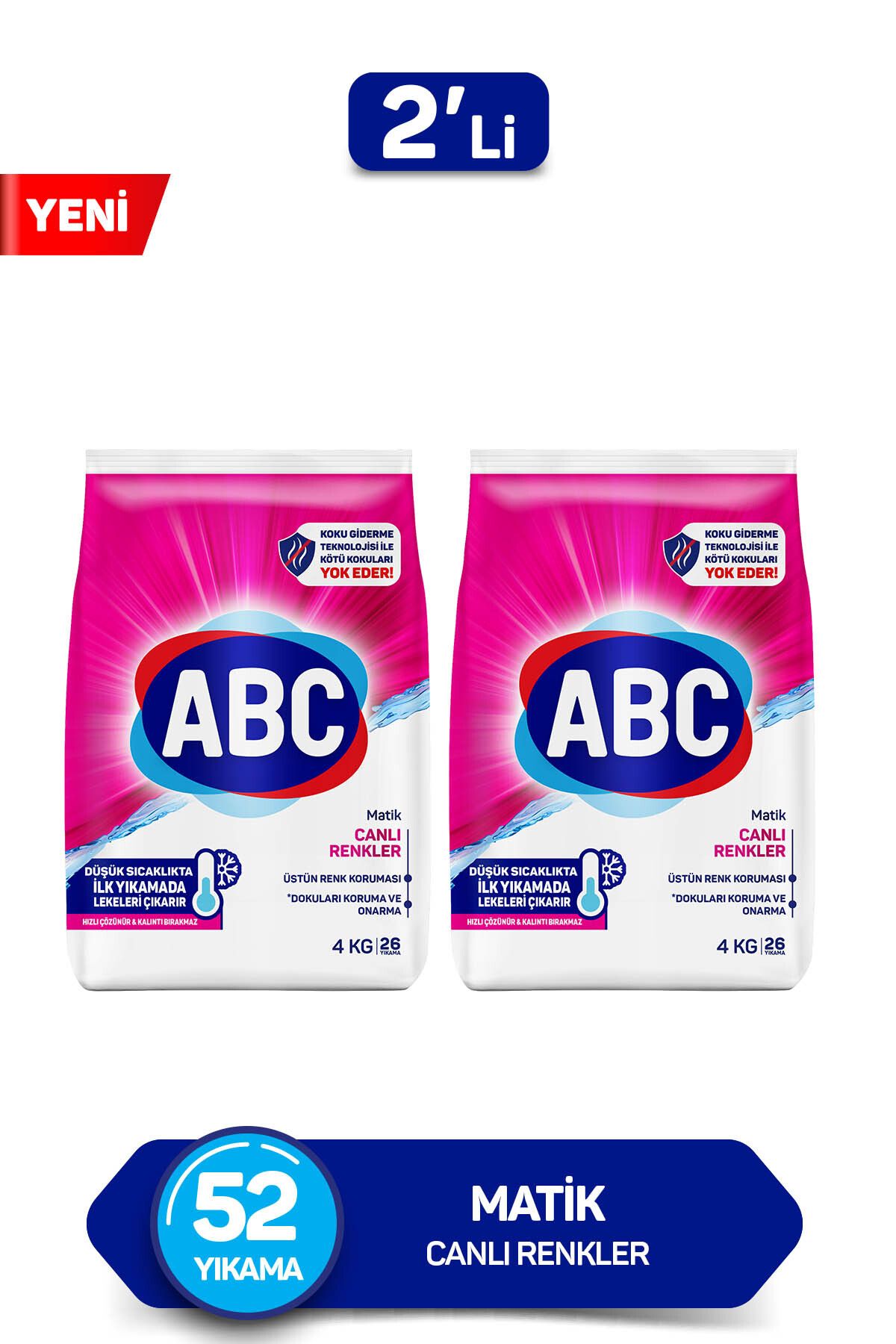 ABC Matik Canlı Renkler 4kgx2