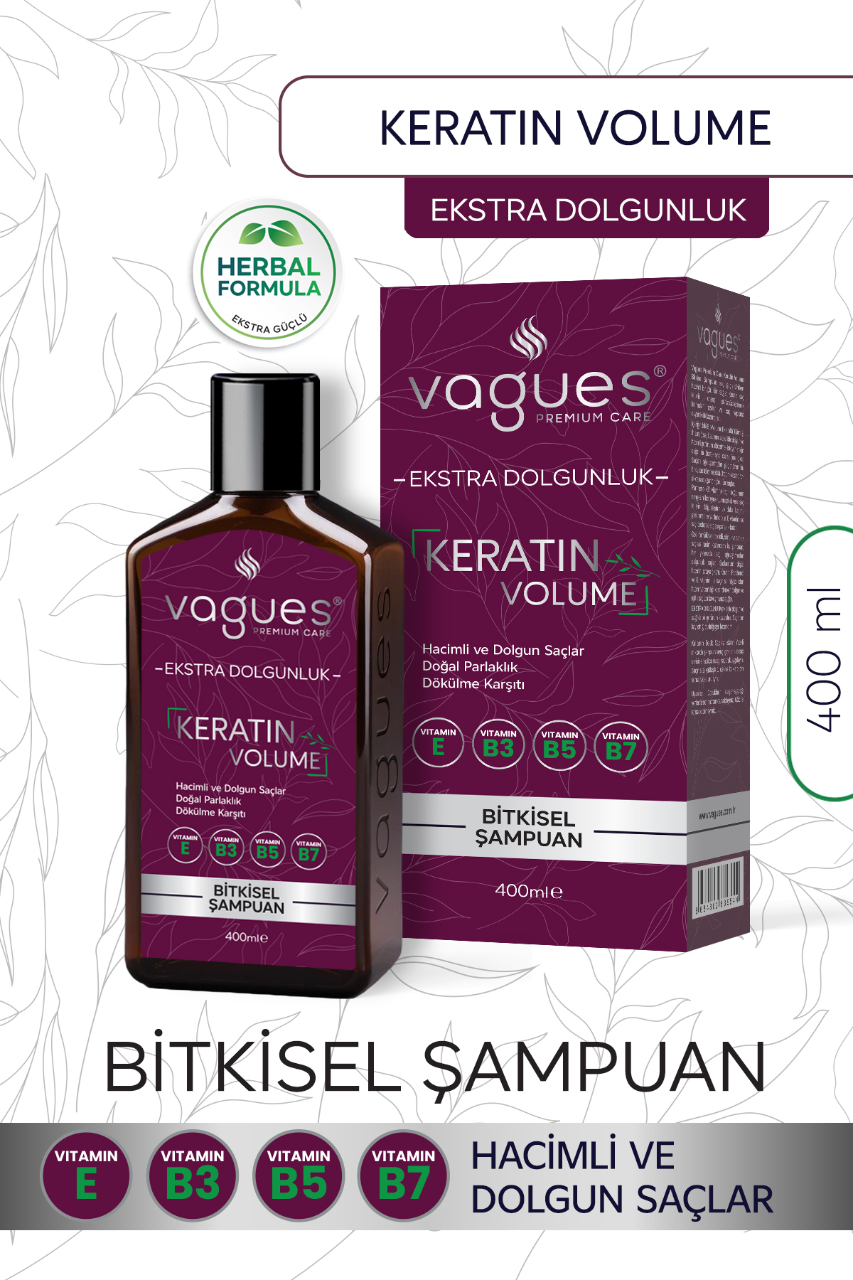 Vagues Premium Care Bitkisel Şampuan Aile Seti / Keratin Volume
