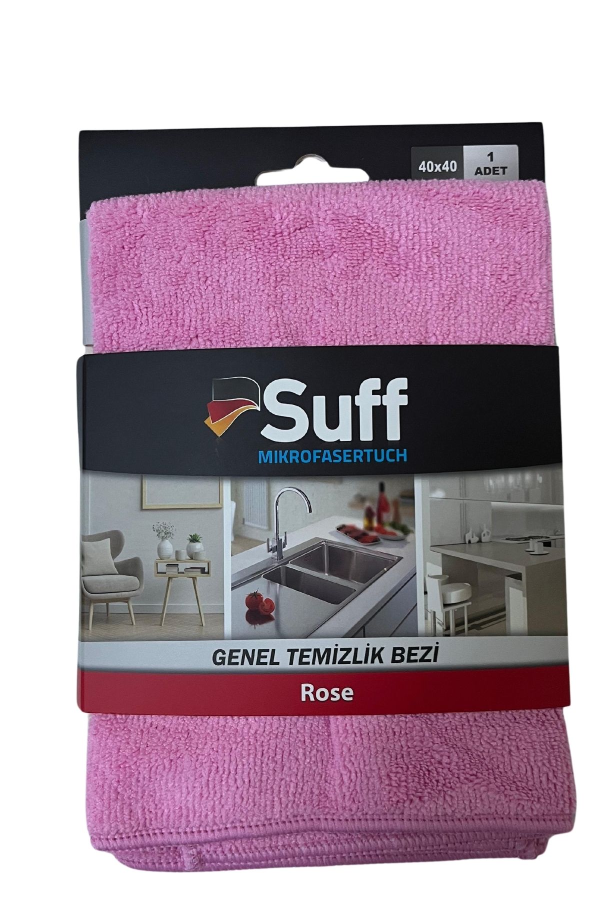 Suff Gül Genel Amaçlı Mikrofiber Temizlik Bezi 40 x 40 cm, Pembe