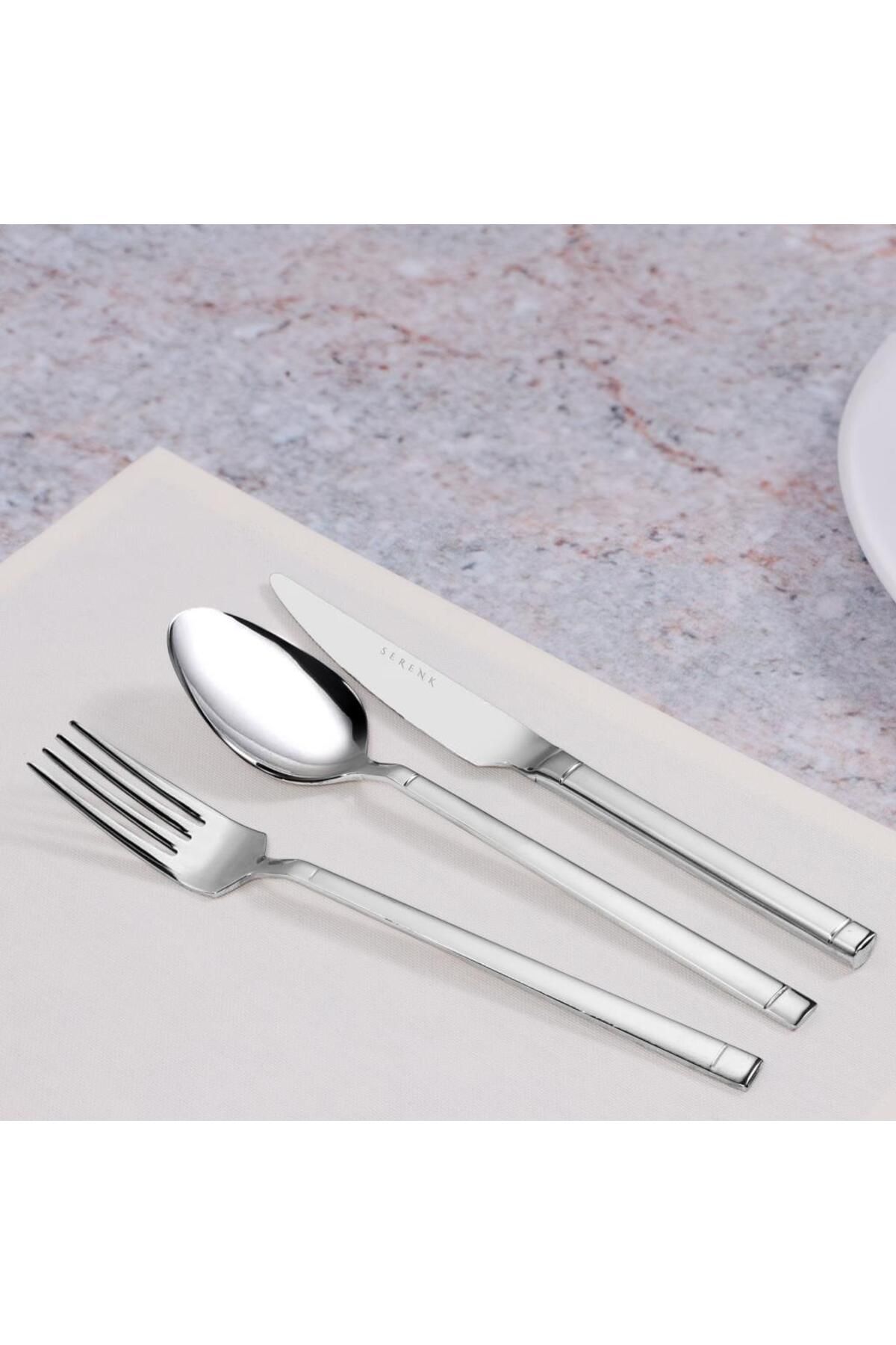 Serenk-Barcelona Stahlgabel-Löffel-Messer-Set, 18-teilig 4
