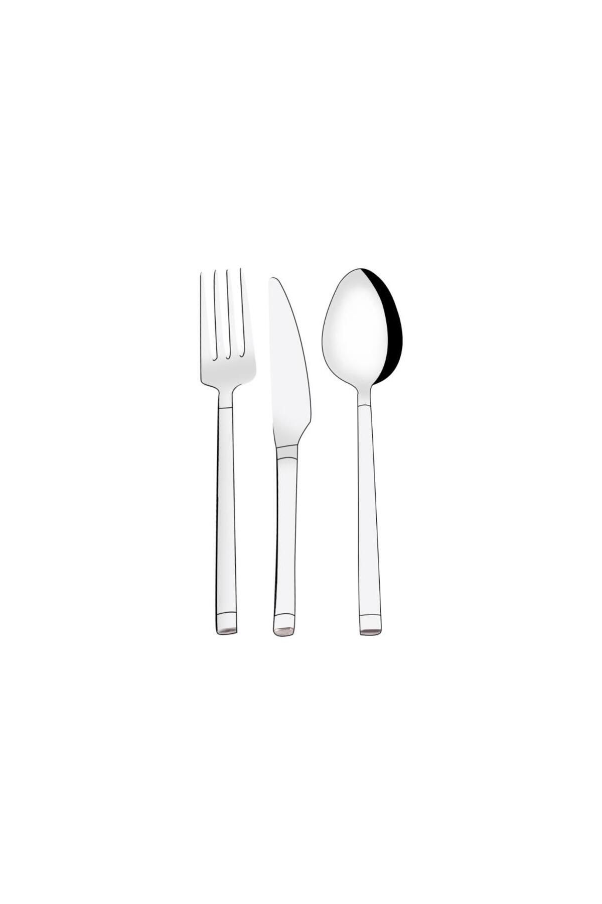 Serenk-Barcelona Stahlgabel-Löffel-Messer-Set, 18-teilig 1