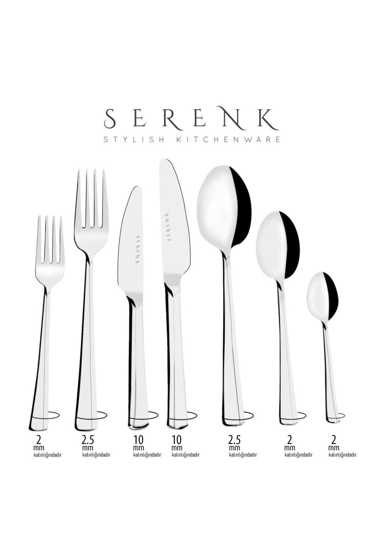Serenk-Paris Steel Gabel-Löffel-Messer-Set, 18-teilig, Premium 18/10 Edelstahl 5