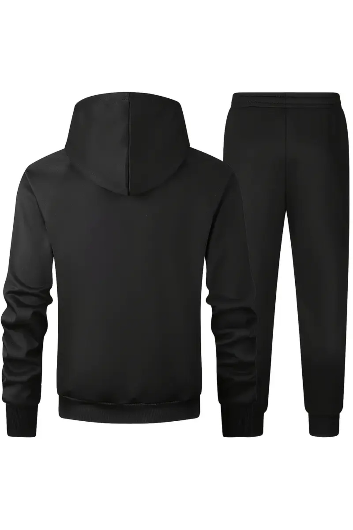 Nebulaa Tekstil  NEBULAA NY Harf Baskılı Kapüşonlu Ceket Seti, Pantolon, XS-7XL - Görsel 3