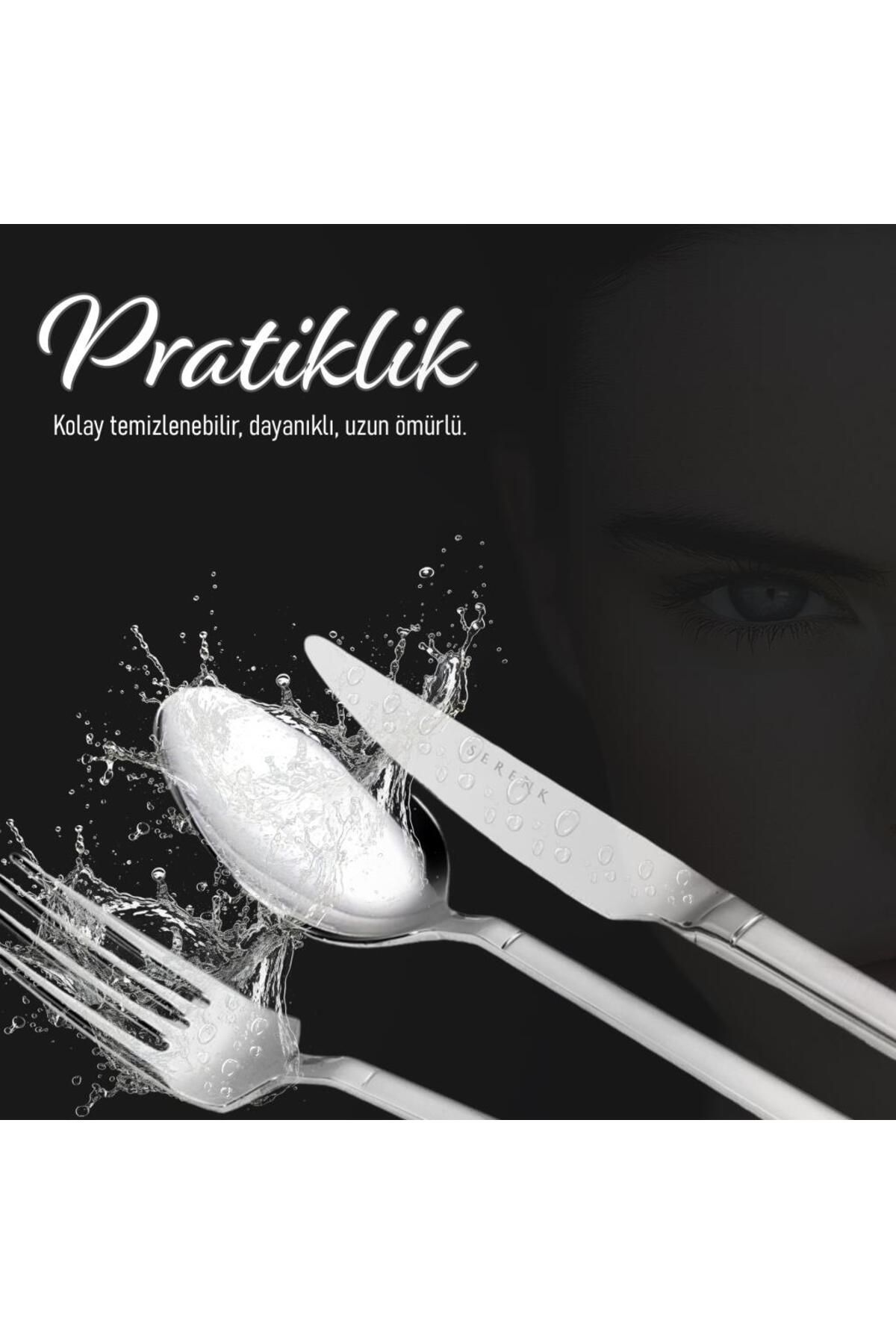 Serenk-New York Stahlgabel-Löffel-Messer-Set, 42-teilig, Premium-18/10-Edelstahlmaterial 6