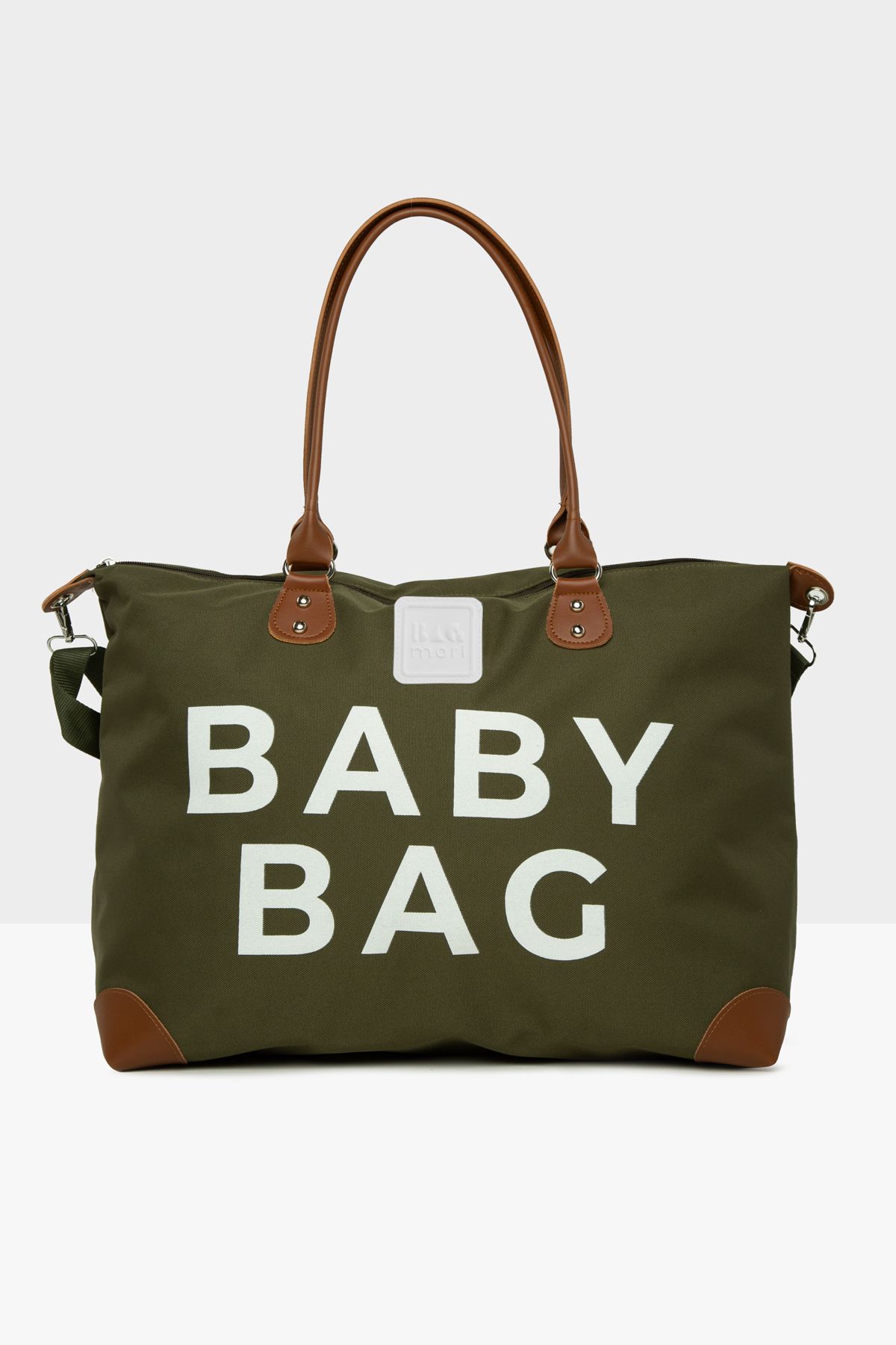 Bagmori Haki Baby Bag Baskılı Garnili Anne Bebek Çantası M000008582