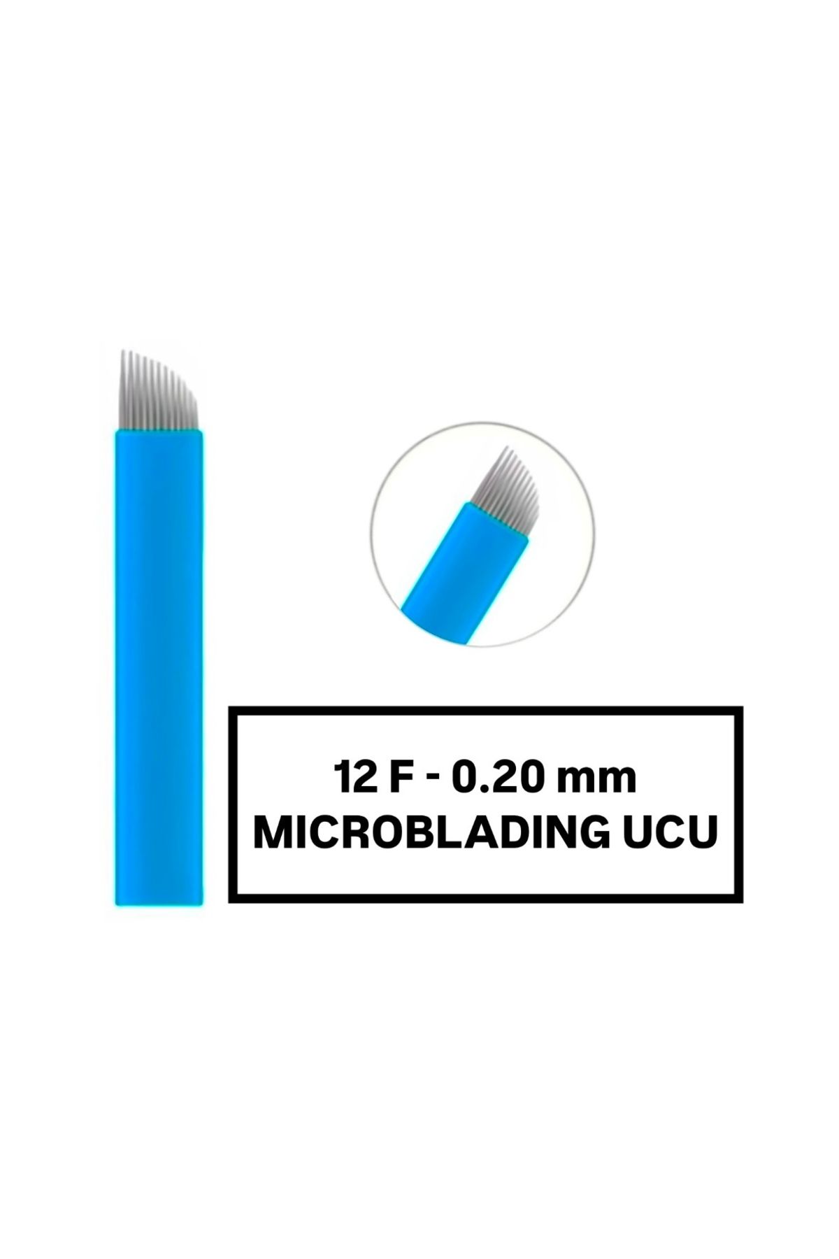 İthalSepeti 20 Adet ( 12F-0.20mm Mavi ) Microblading Kalemi Değiştirilebilir Uç ( İğne )