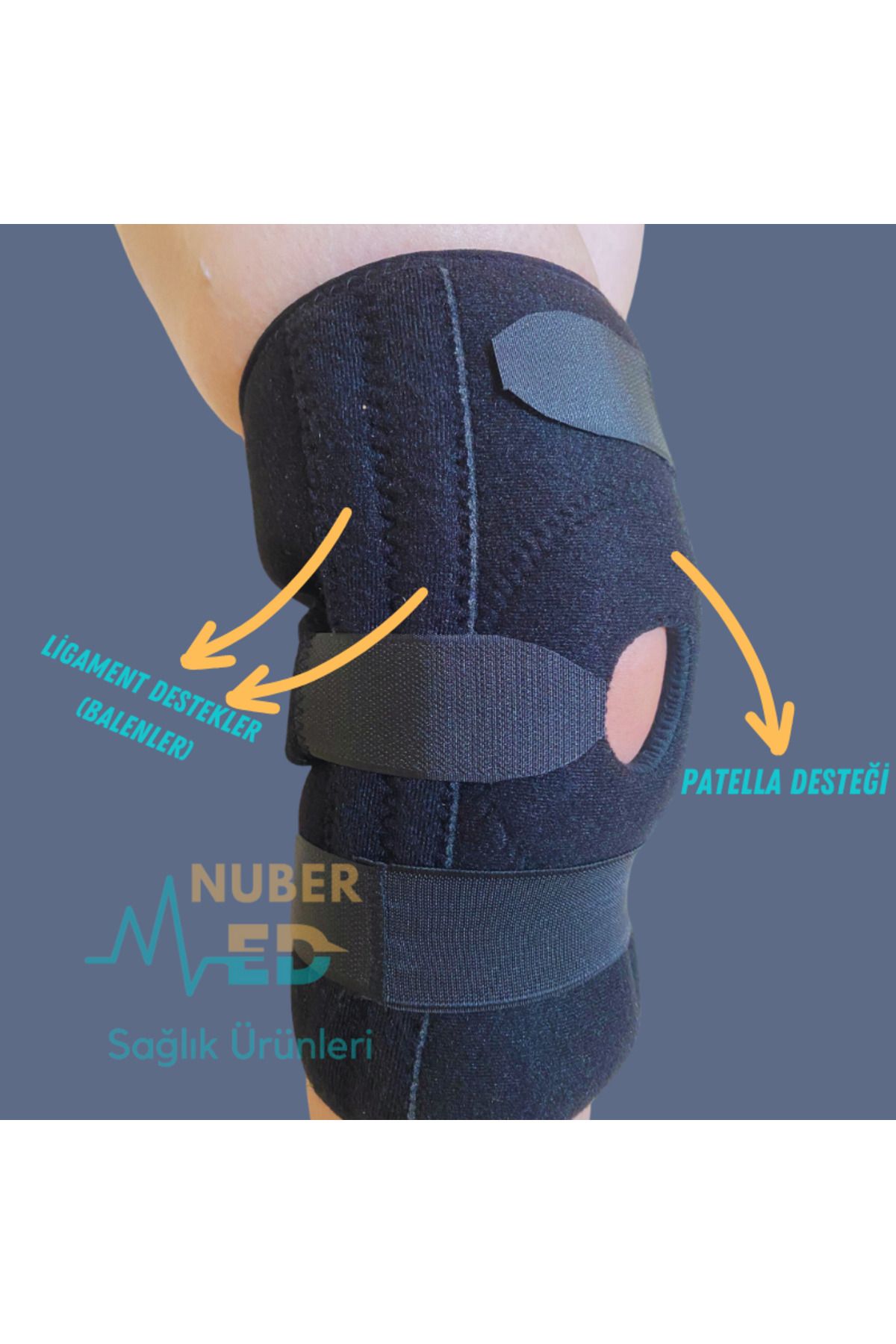 Nubermed Sağlık ürünleri Fleksible Balenli Patella Ligament Destekli Dizlik - Menisküs, Çapraz bağ, Spor Dizlik