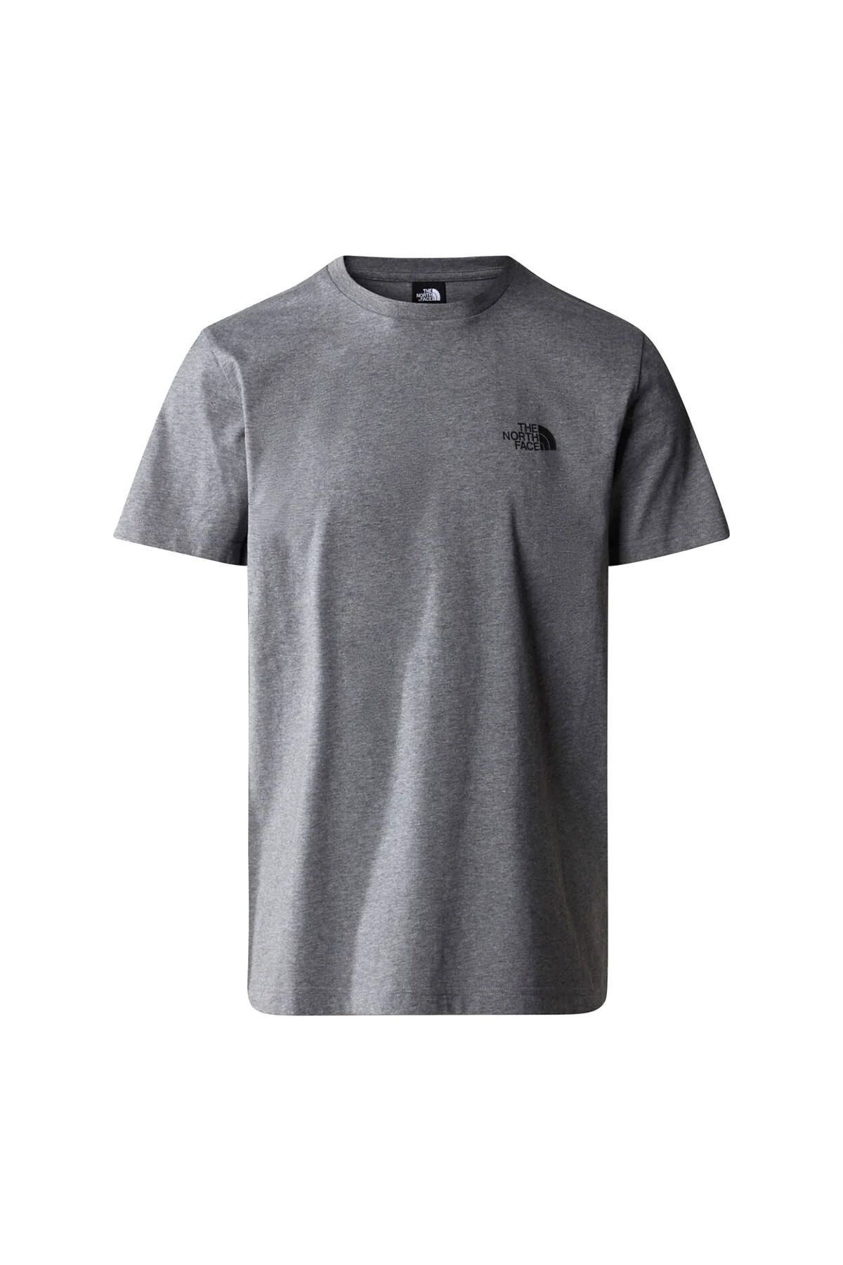 تی شرت ورزشی خاکستری مردانه گنبد ساده NF0A87NGDYY1 The North Face