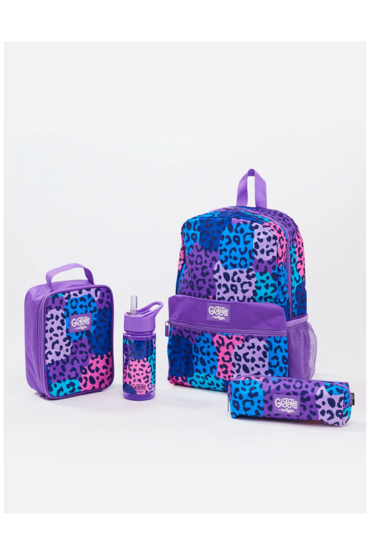 SMIGGLE 4 PARÇADAN OLUŞAN LEOPAR DESENLİ ÇANTA SET