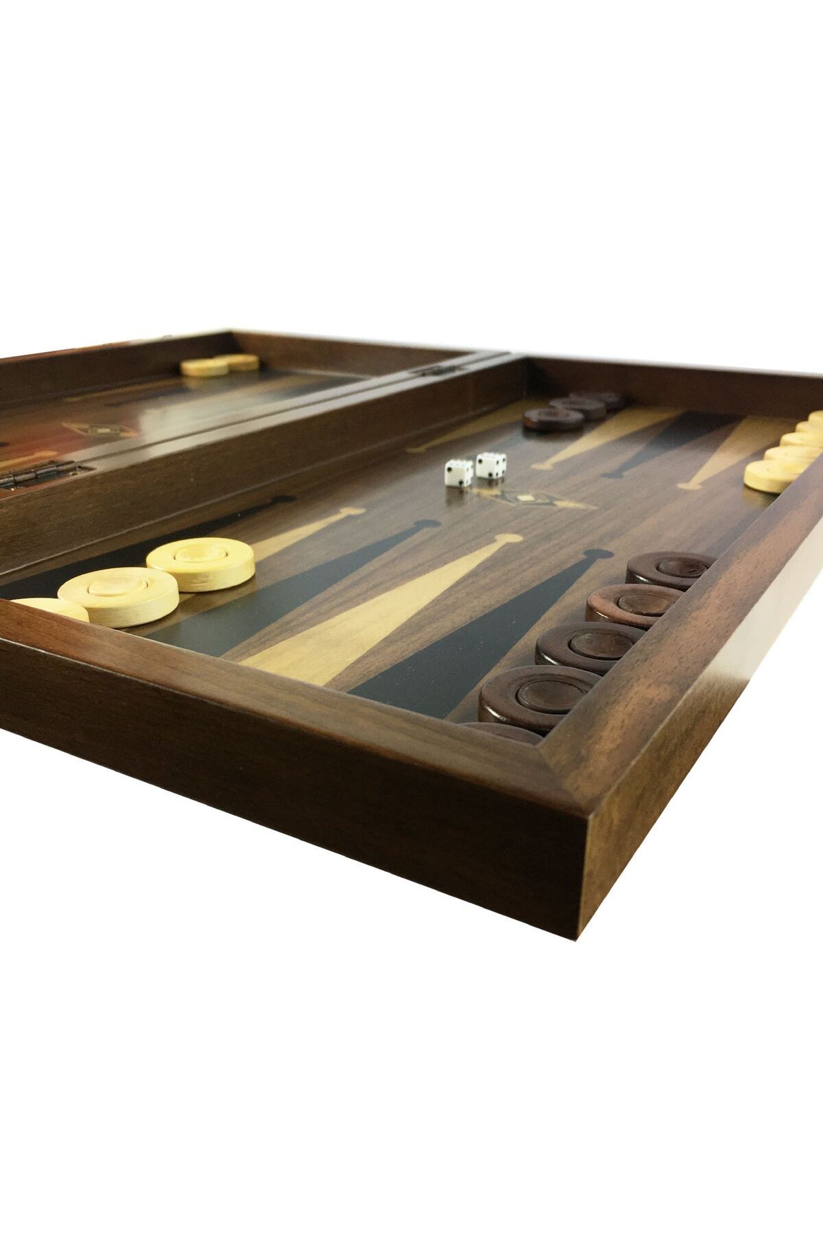 Helena Wood Art-Eco Classic Handmade Checkered Wooden Backgammon Set Chess Checked 8