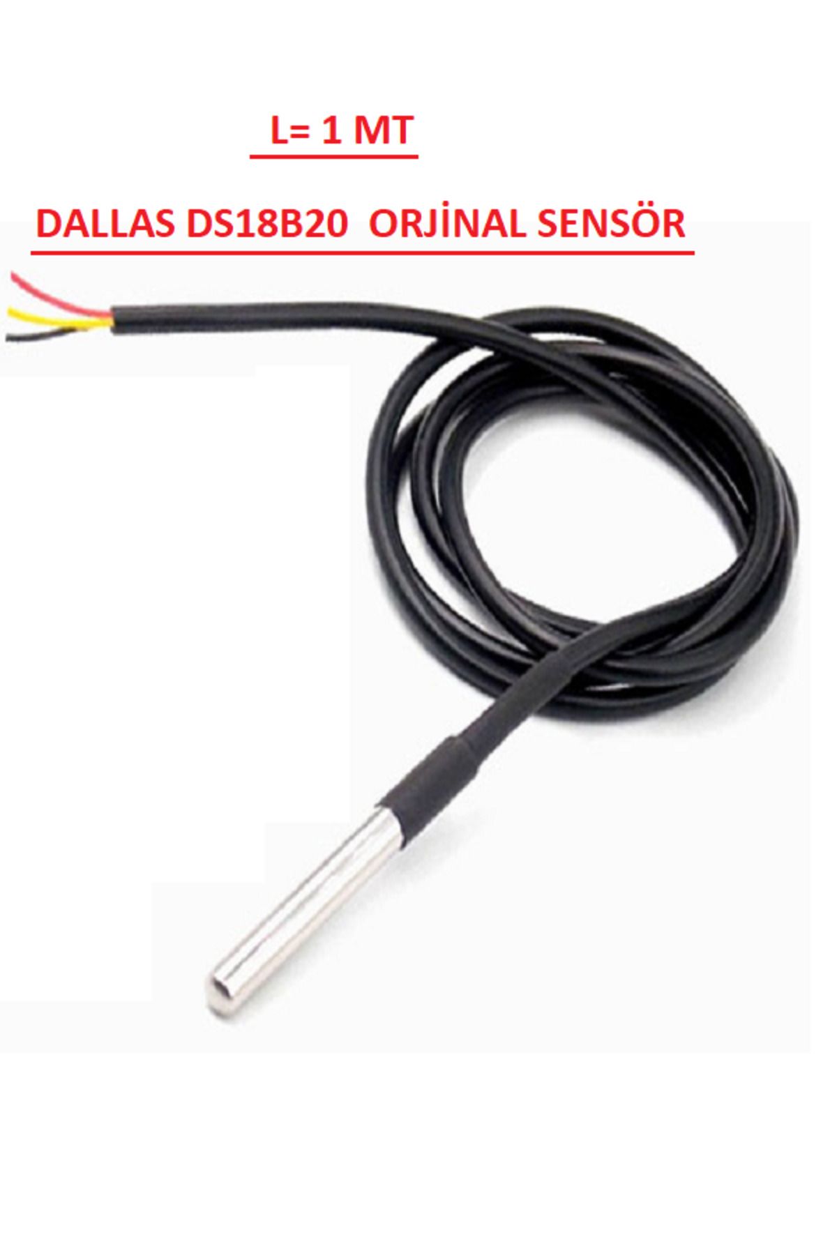 DALLAS DS18B20 SICAKLIK SENSÖRÜ 2 MT KABLOLU