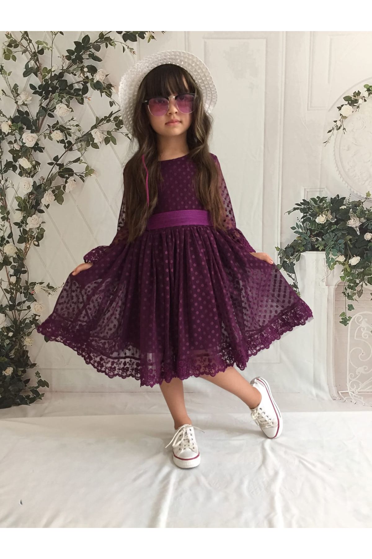 tipycix kids wear Şapkalı Kız Çocuk Abiye