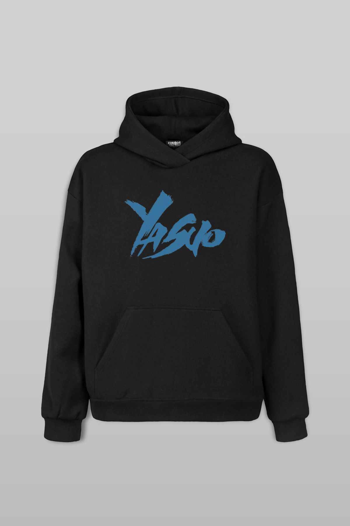 Kendim Seçtim Siyah Sweat Oyun Gamer Yasuo Ön Baskılı Sweatshirt Unisex Kapüşonlu Hoodie