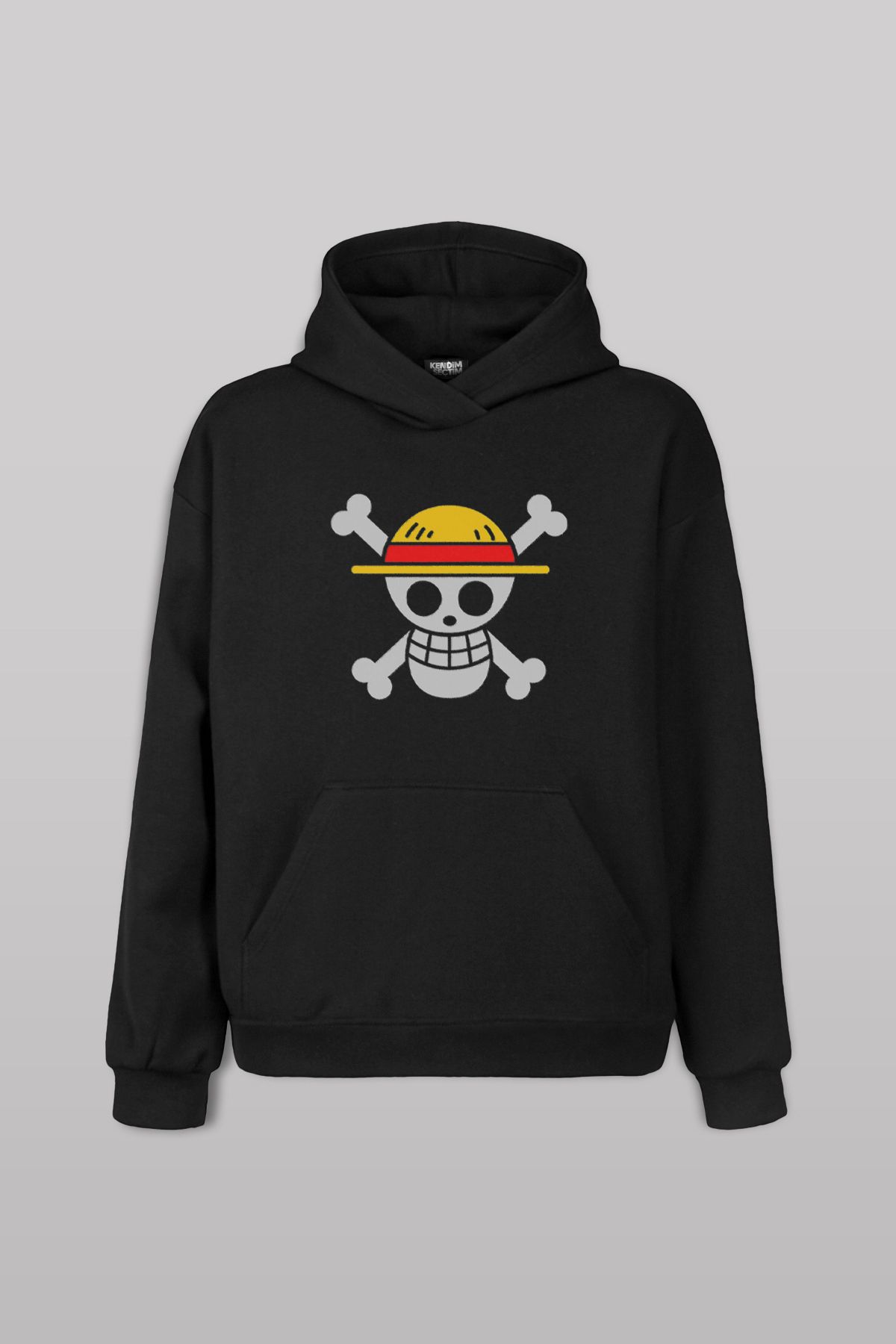 Kendim Seçtim One Piece Straw Hat New World Ön Baskılı Sweatshirt Unisex Kapüşonlu Hoodie