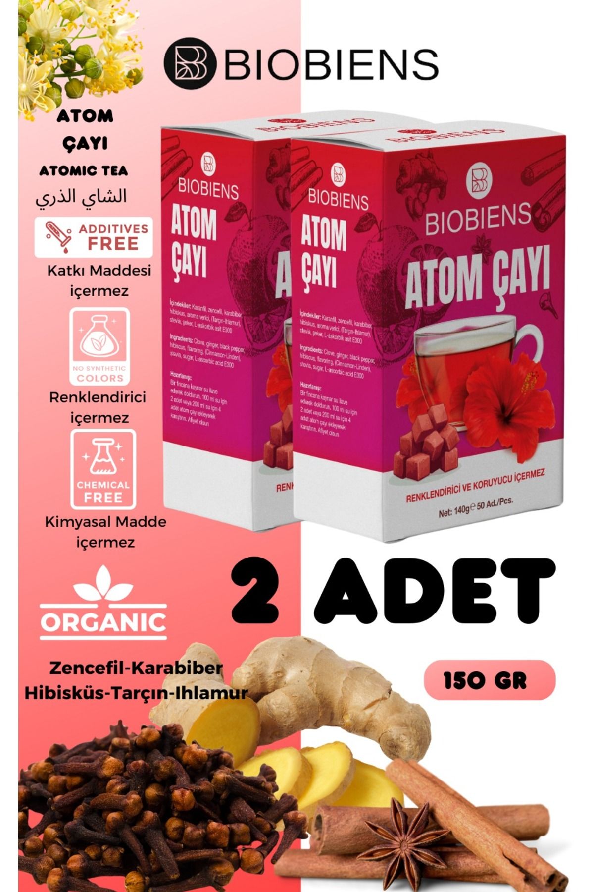 Biobiens Ekstra Ihlamurlu Atom Çayı 2 li Paket