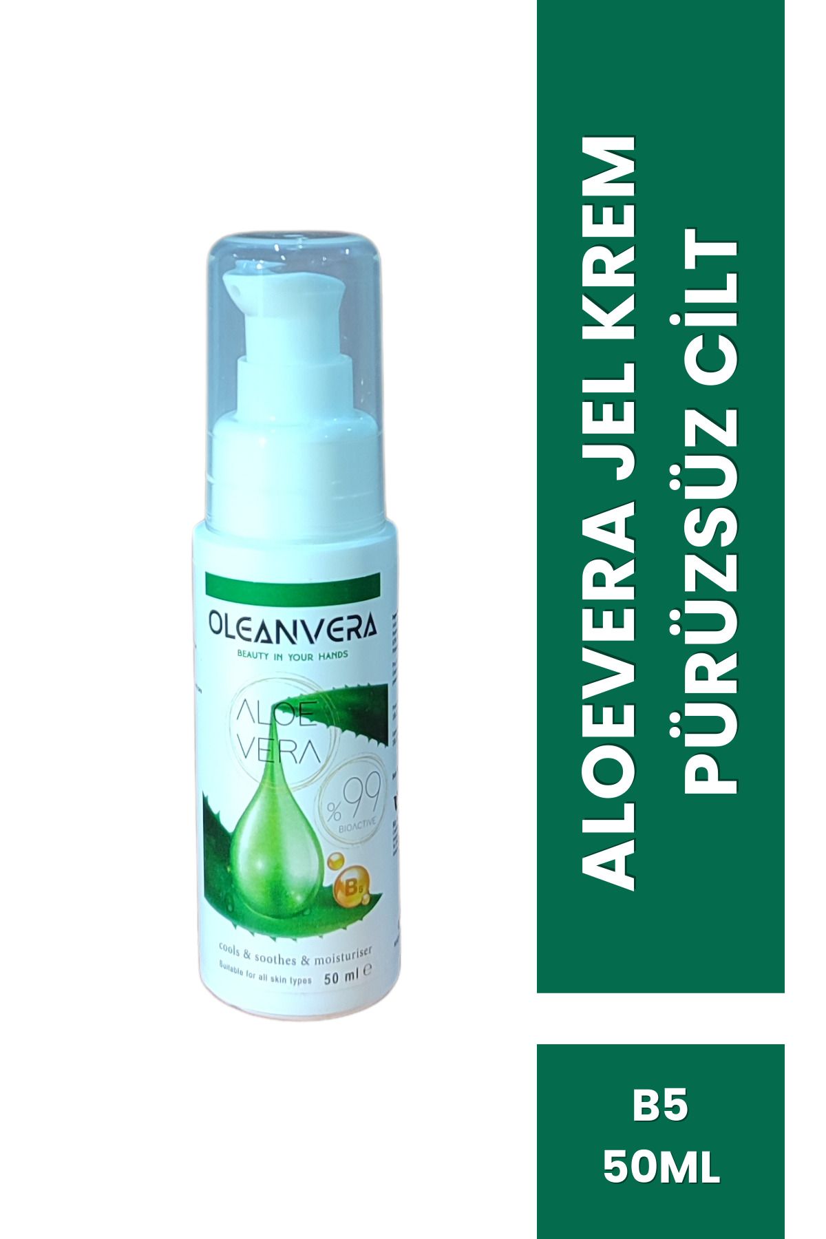 OLEANVERA Aloe Vera Özlü Nemlendirici Krem El & Yüz & Vücut 50 ml