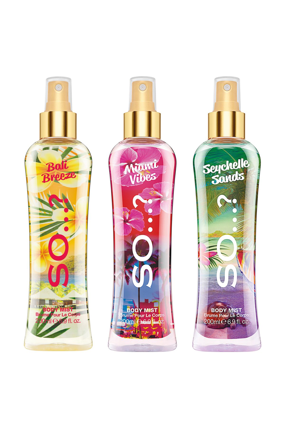 So Fragrance So...? Bali Breeze, Miami Vibes, Seychelle Sands Vücut Spreyi 3'lü Set