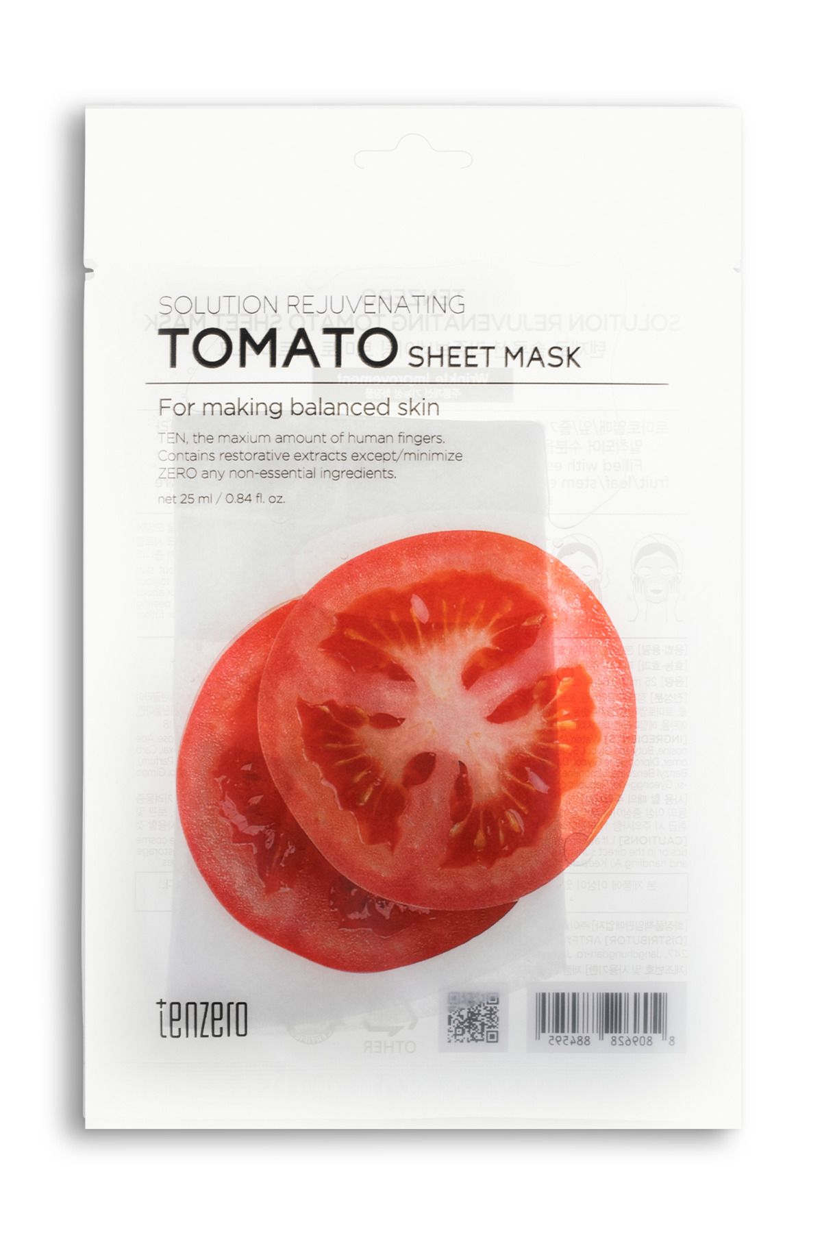 TENZERO Kore Kozmetik TOMATO Mask - Canlandırıcı, Besleyici ve Cilt Tonunu Dengeleyen Bakım Maskesi