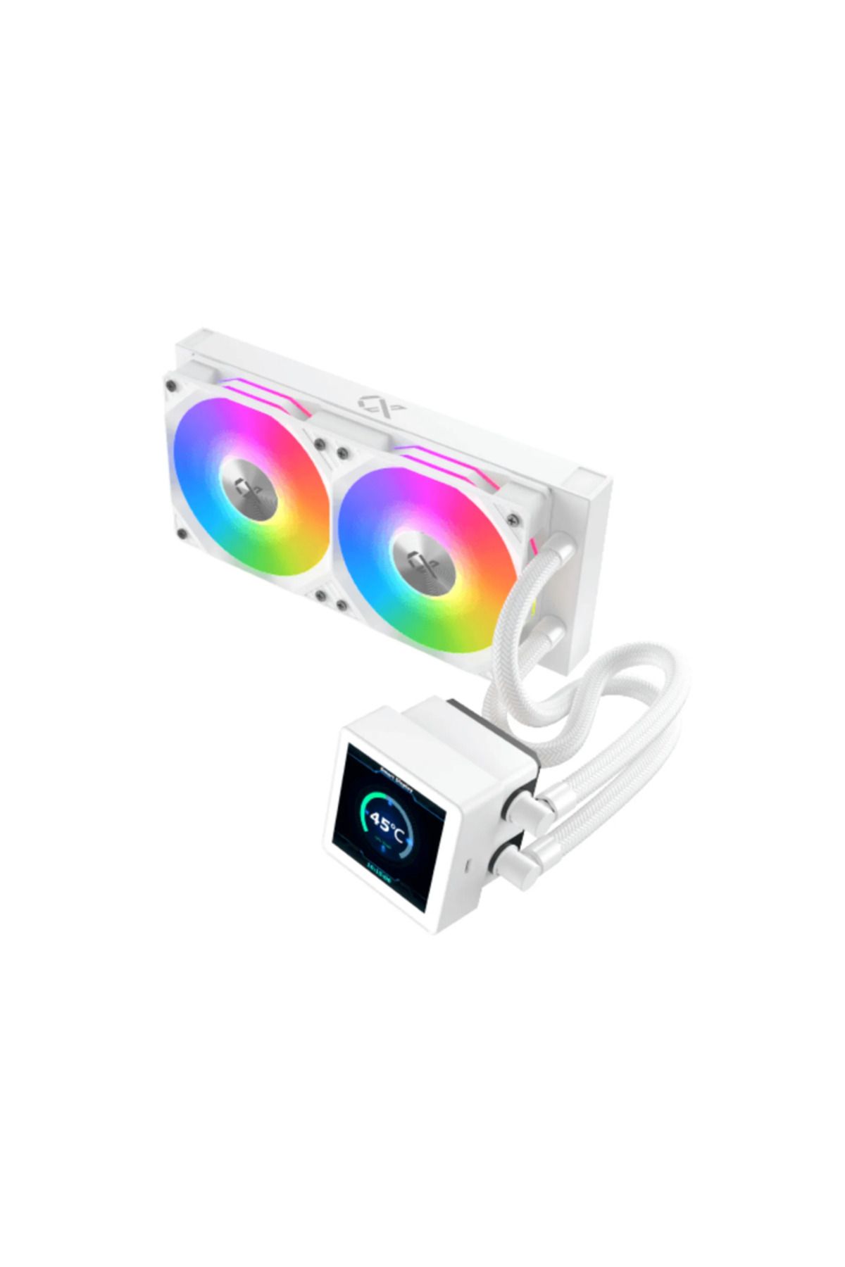 Xigmatek-مبرد سائل وحدة المعالجة المركزية Connect 240 White Smart Digital LCD 7