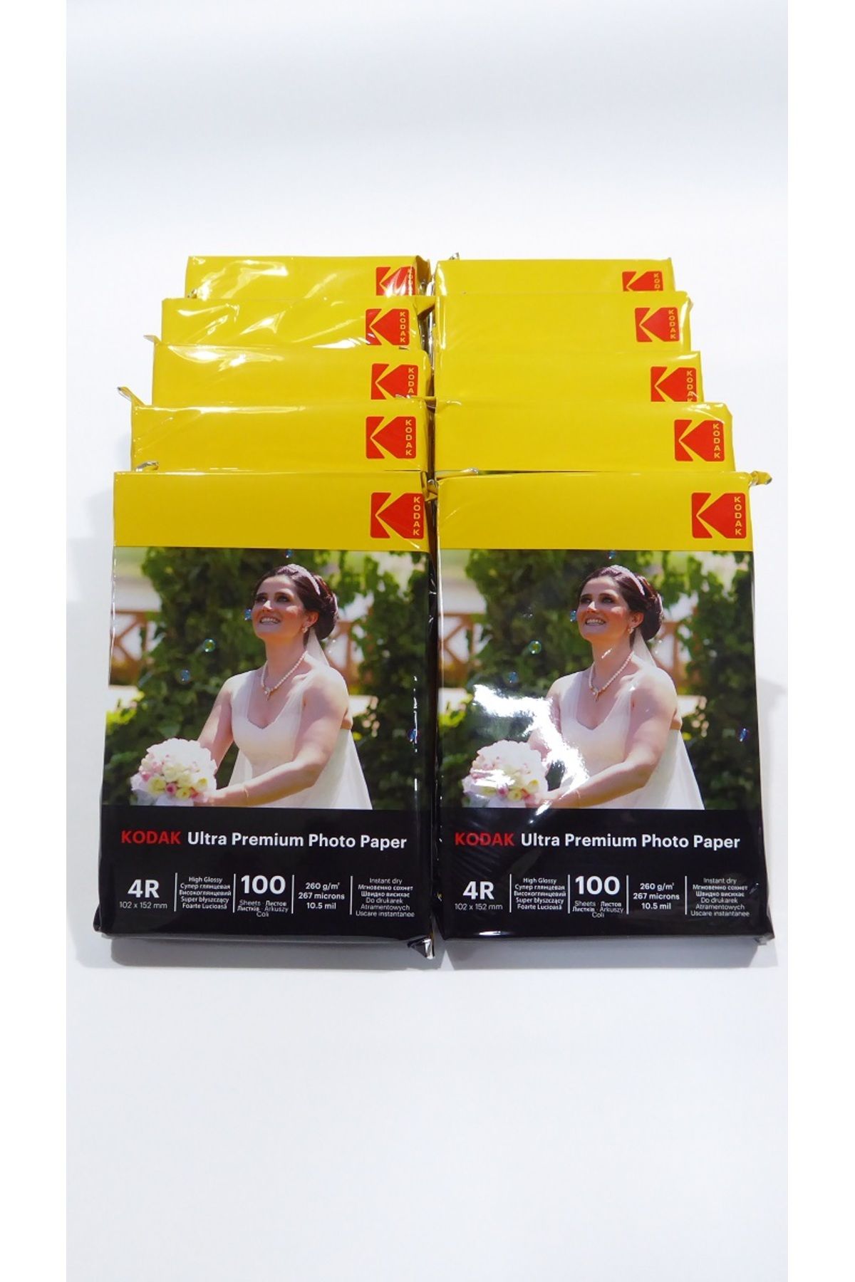 Kodak Inkjet Fotoğraf Kağıdı 10x15 260gr 100'Lük 10' Lu Set (PARLAK)