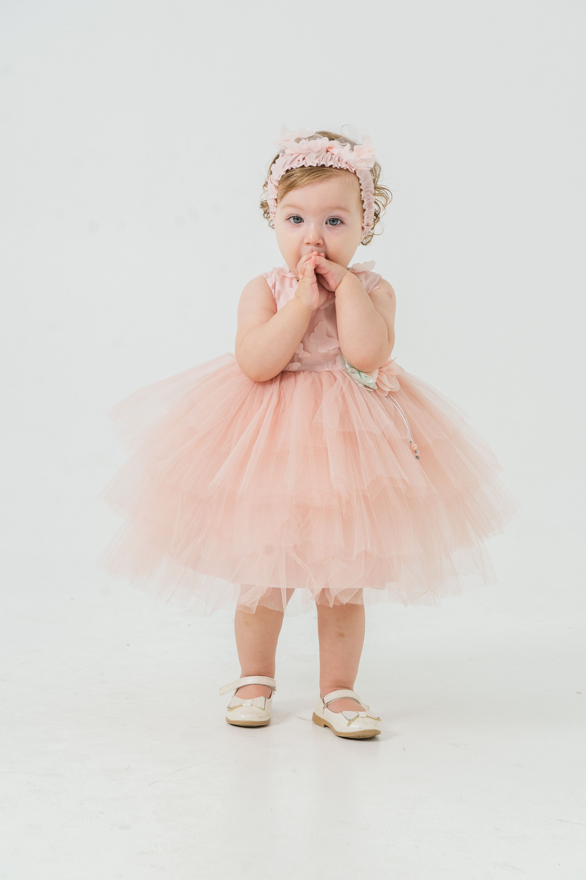 Eray Kids Kız Bebek Abiye Elbise Kelebekli Kat Kat Etekli Doğum Günü Bebek Elbisesi 6-18 Aylık fotoğrafı 4 (önizleme)