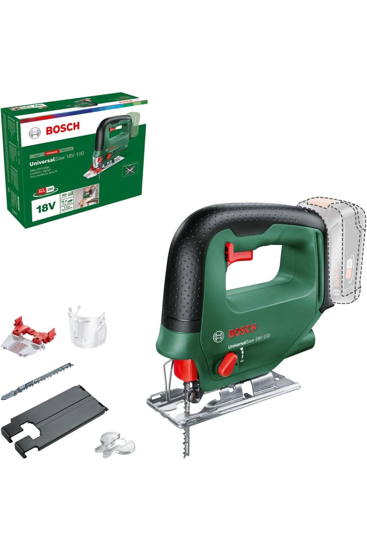 NcK Home And Garden Akku Stichsäge Universalsaw 18V-100 (Ohne Akku, 18 Volt System, Im Karton)