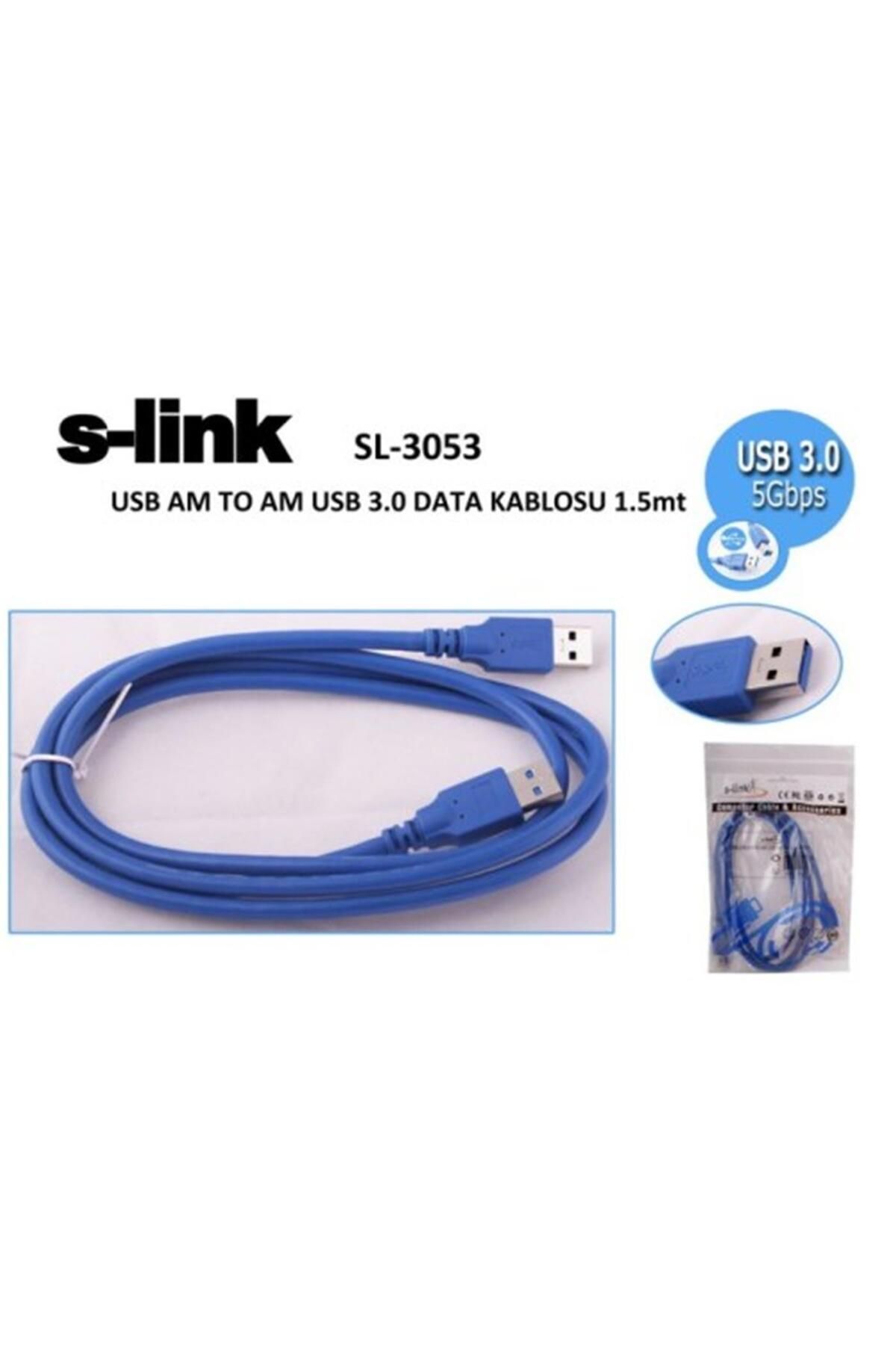 BLS STORE S-link SL-3053 1.5mt Usb 3.0 am To am Data Kablosu