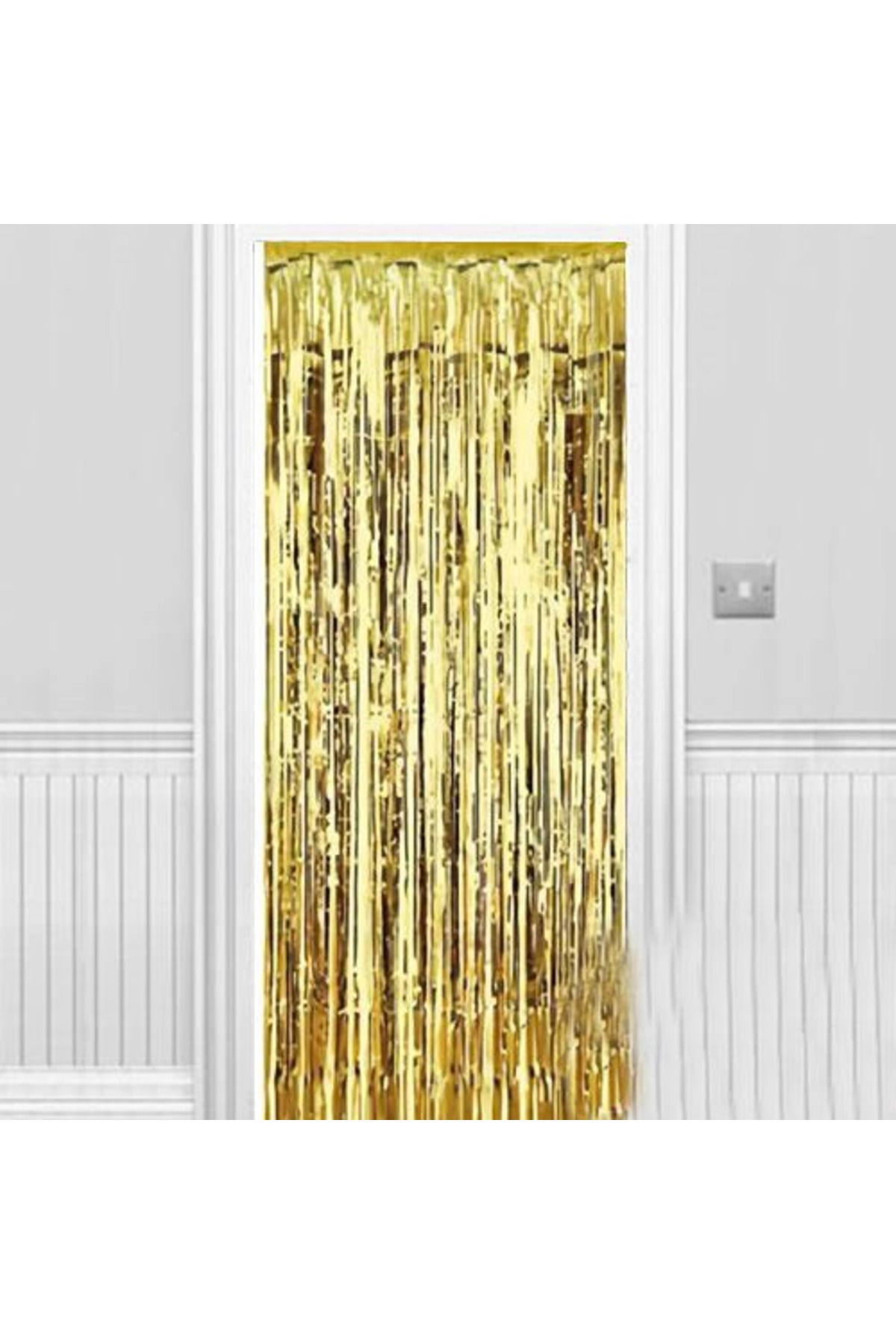 YNT İthalat Işıltılı Duvar Ve Kapı Perdesi Gold 90x200 Cm